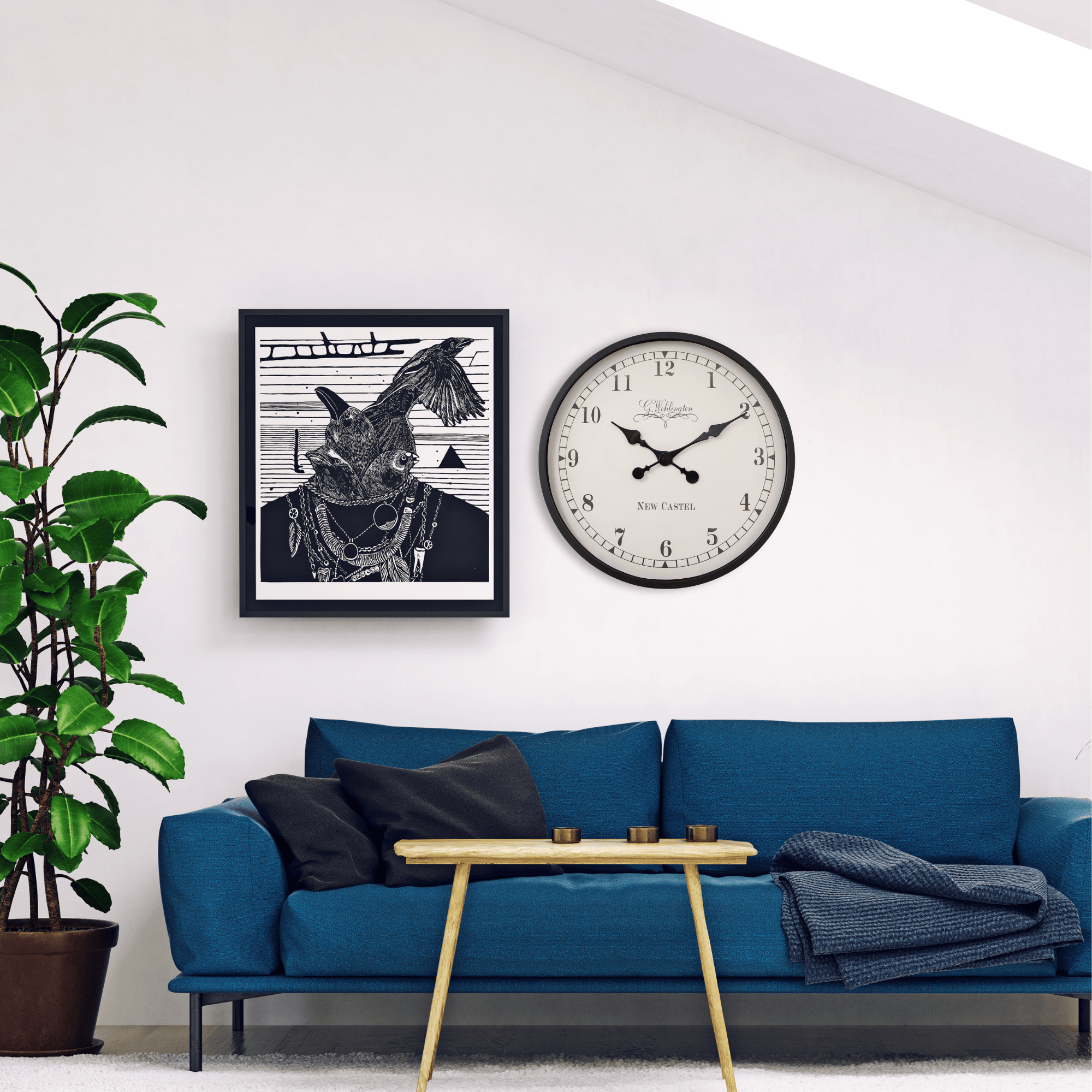 nextime-ambera-wanduhr-60-cm-kunststoff-schwarz-creme image 5