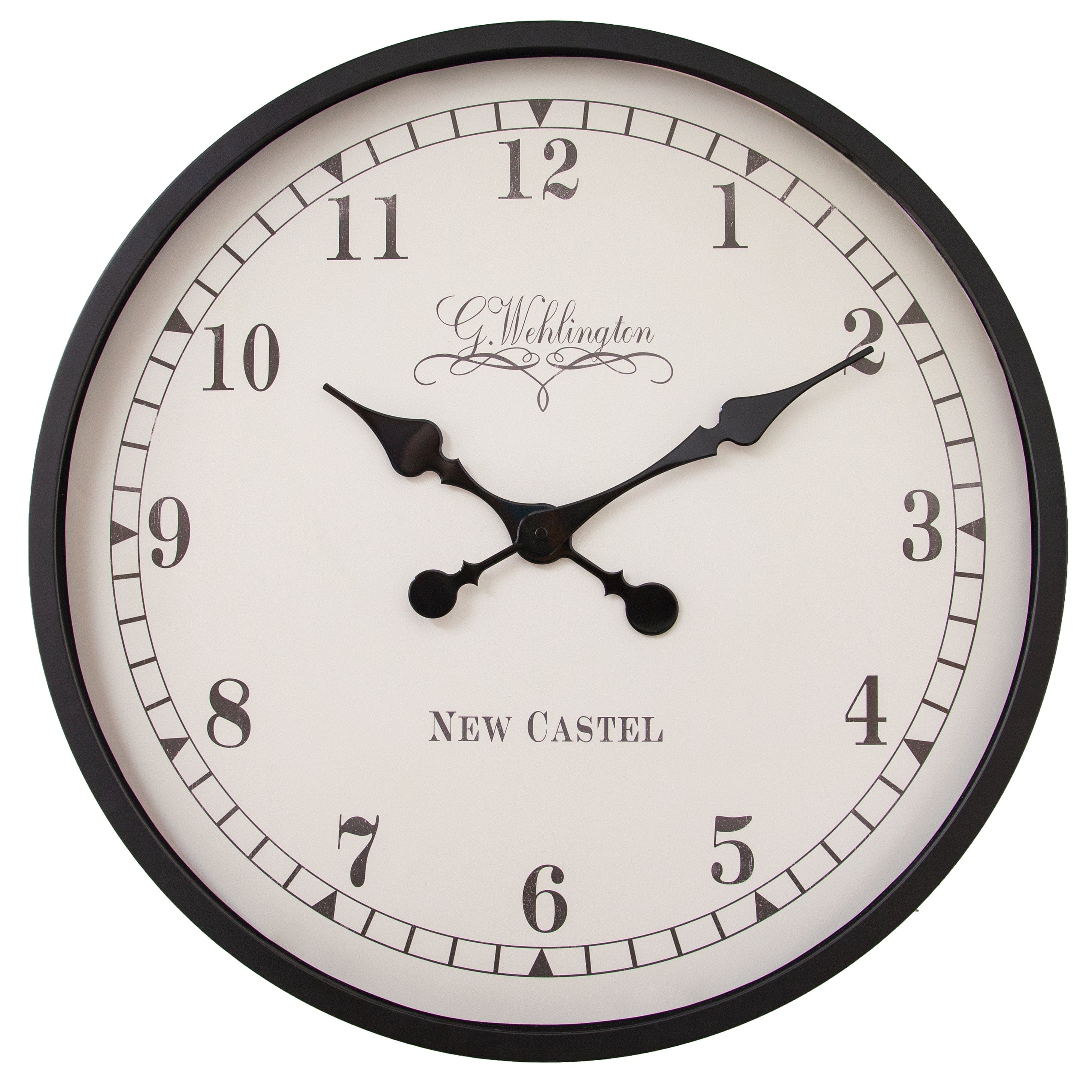 nextime-ambera-wanduhr-60-cm-kunststoff-schwarz-creme image 1