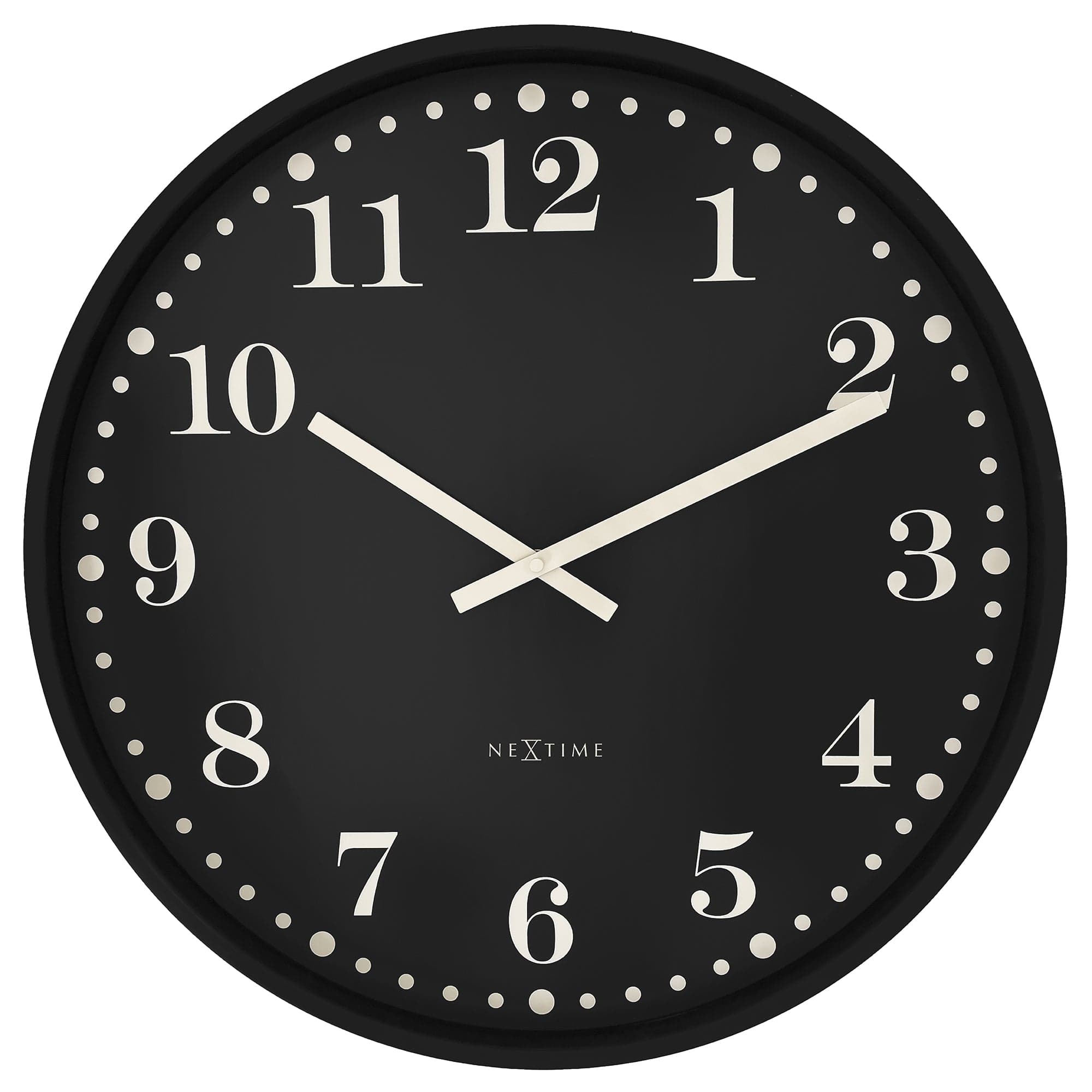 nextime-dickens-large-wanduhr-50cm-analog-schwarz-wei-kunststoff image 1