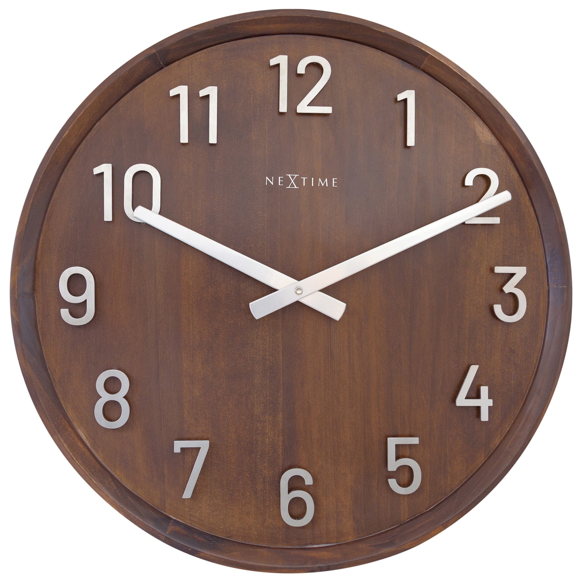 nextime-precious-wanduhr-50-cm-holz-metall-lautlos-braun-schwarz image 1