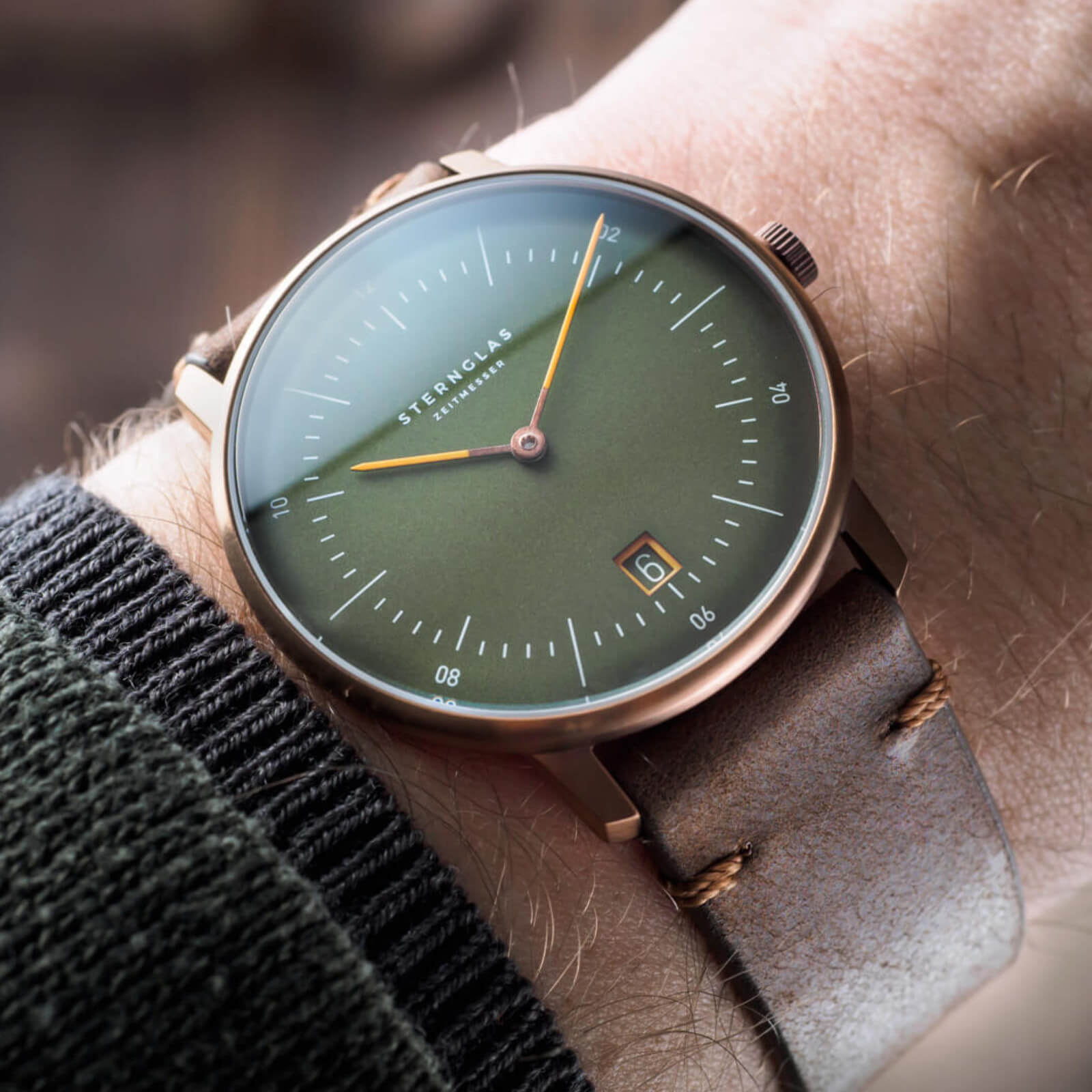 sternglas-naos-edition-bronze-quarzuhr-38-mm-schilfgr-n image 6