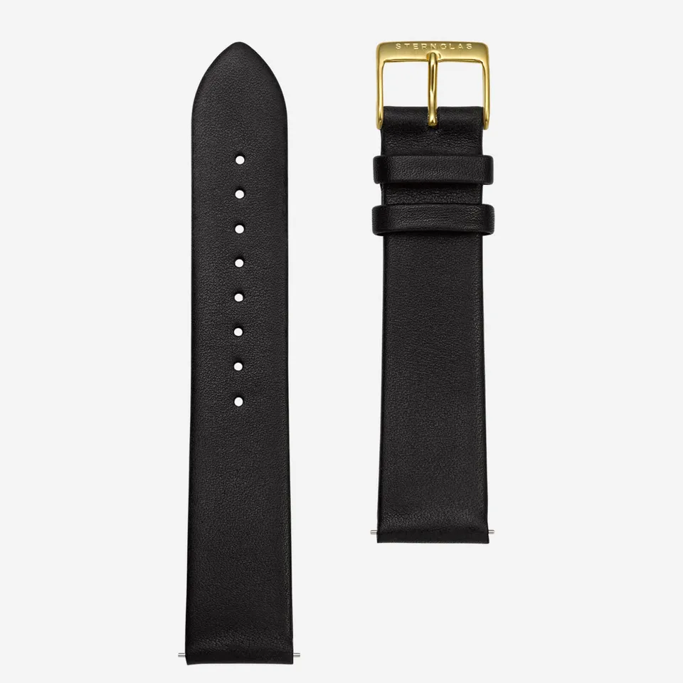 sternglas-premium-20-lederarmband-schwarz-gold-xs-20-mm image 1