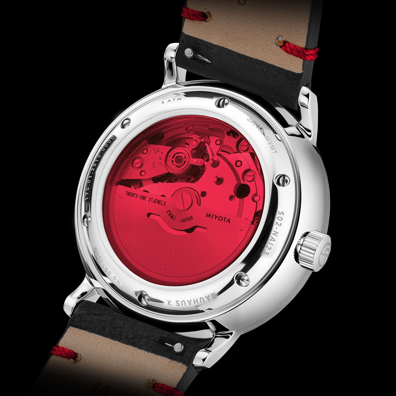 sternglas-naos-automatik-edition-bauhaus-x-rot-armbanduhr-38-mm-leder image 5
