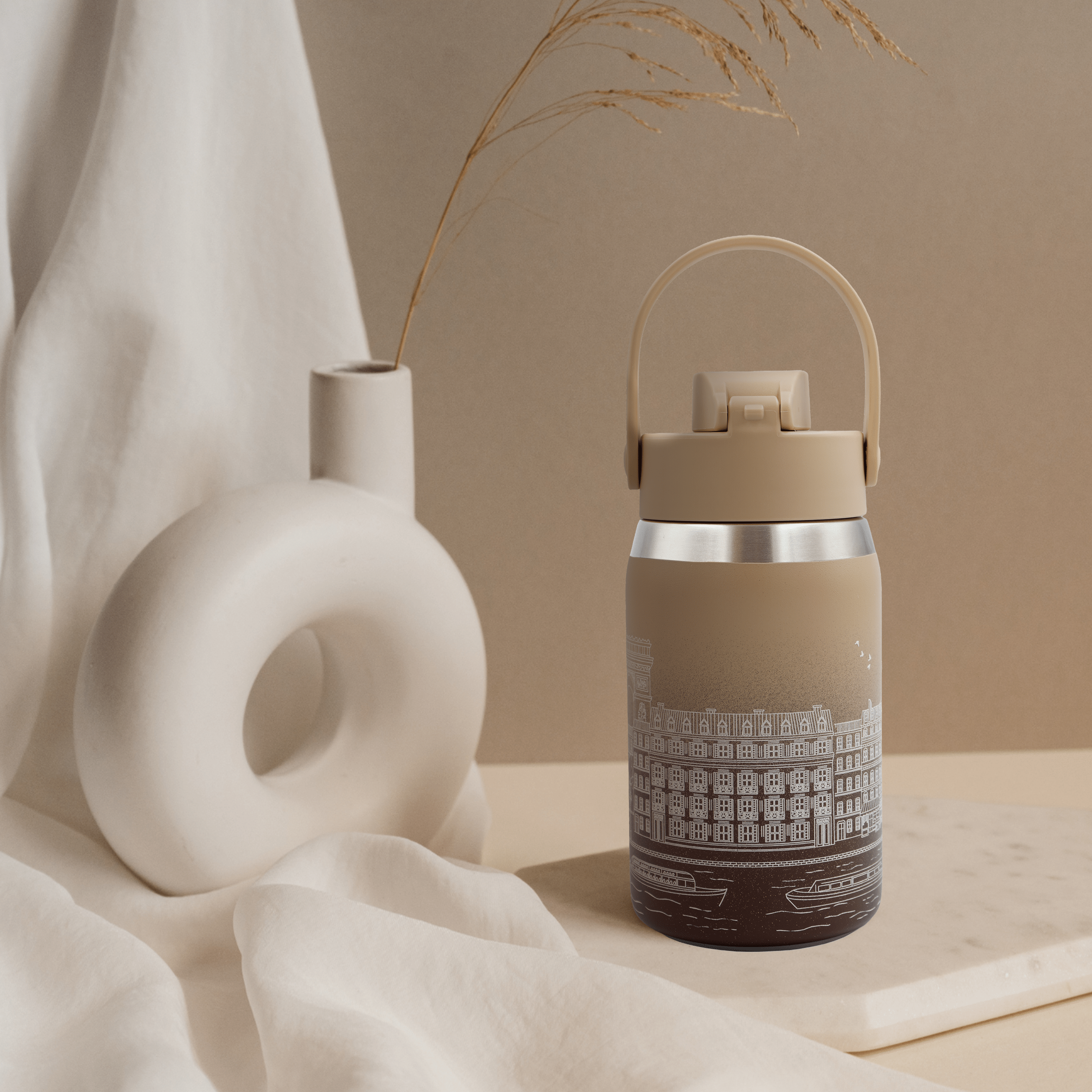 nextime-skyline-bottle-paris-thermoflasche-355-473-710-ml-braun image 2