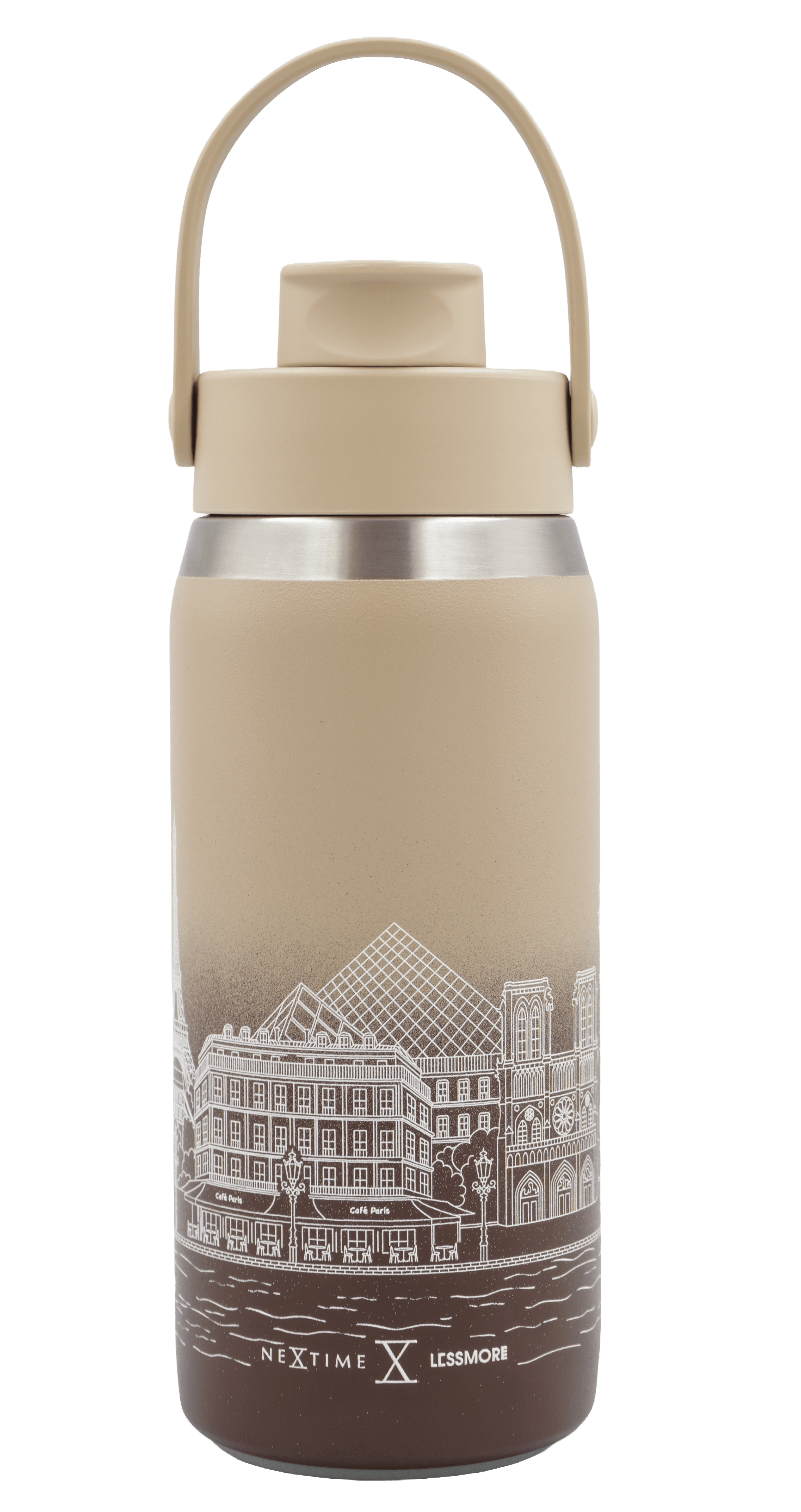 nextime-skyline-bottle-paris-thermoflasche-355-473-710-ml-braun image 1