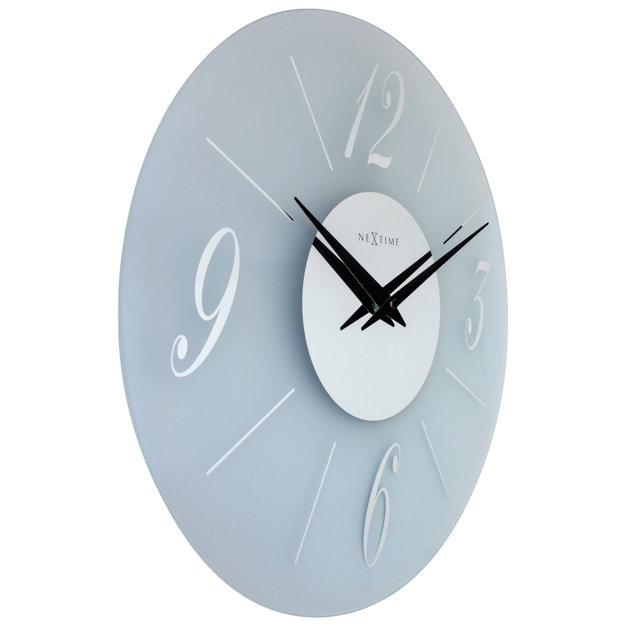 nextime-dali-round-wanduhr-43cm-silent-glas-frosted-mirror image 2