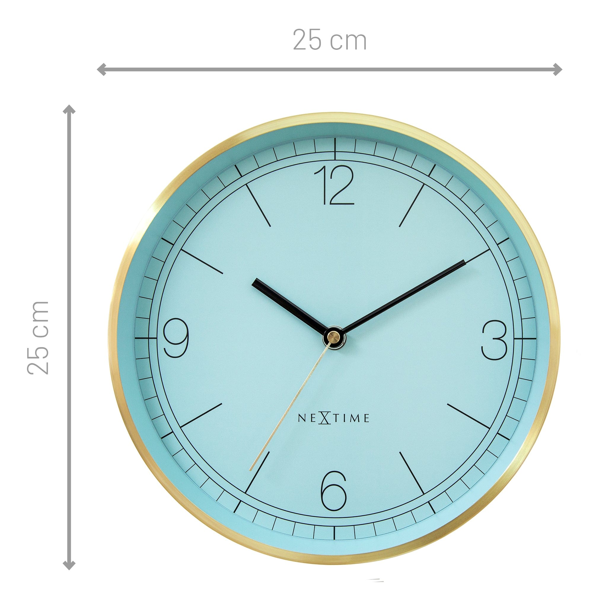 nextime-bolero-wanduhr-25-cm-leise-metall-gr-n-t-rkis-gold image 7