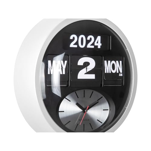 karlsson-round-flip-wanduhr-wei-32-6-x-32-6-cm-32-6-cm image 8