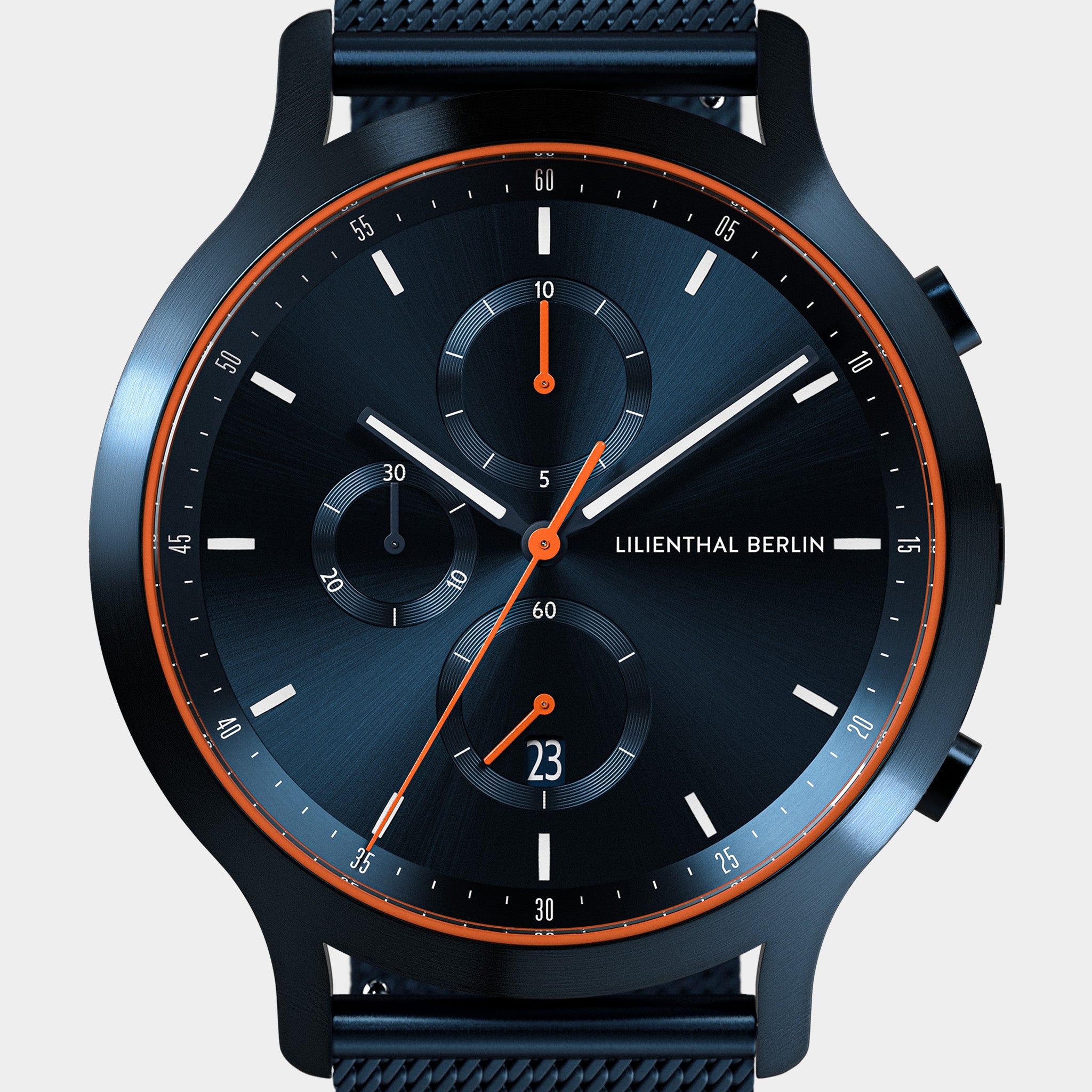 lilienthal-berlin-chronograph-uhr-blue-orange image 7