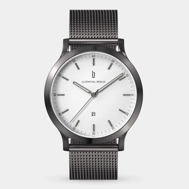 lilienthal-berlin-huxley-dark-silver-white-armbanduhr image 1