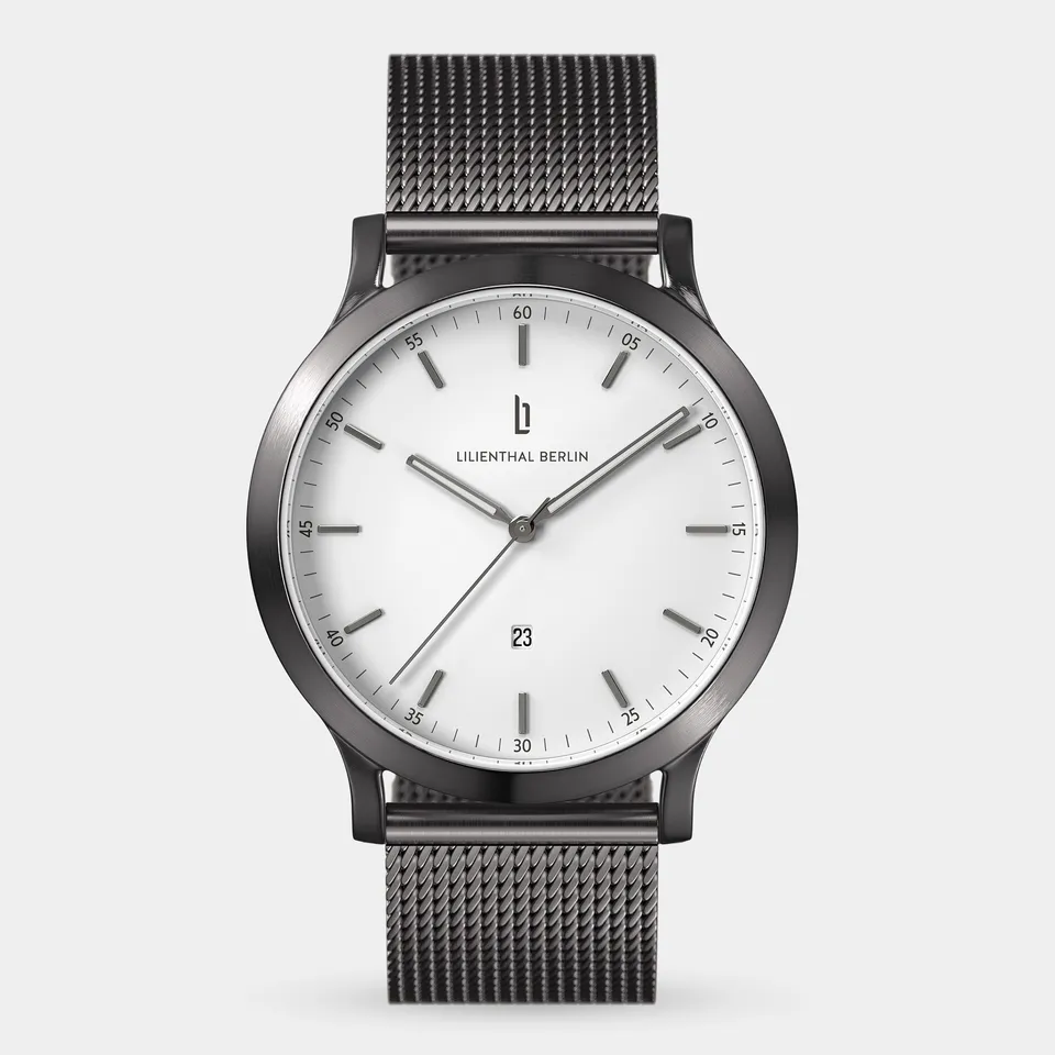 lilienthal-berlin-huxley-dark-silver-white-armbanduhr image 1