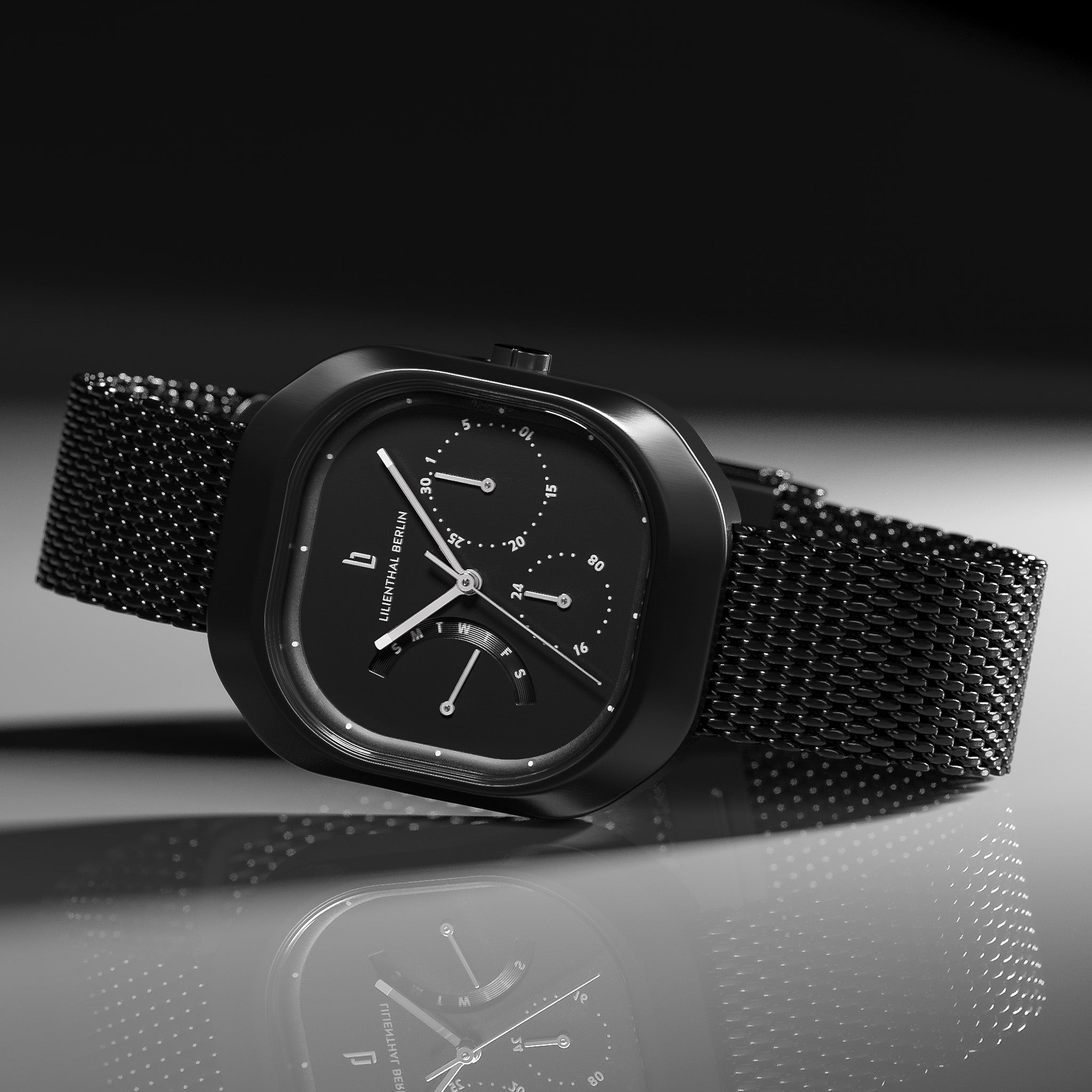 lilienthal-berlin-multimatica-herrenuhr-all-black-eckig image 3
