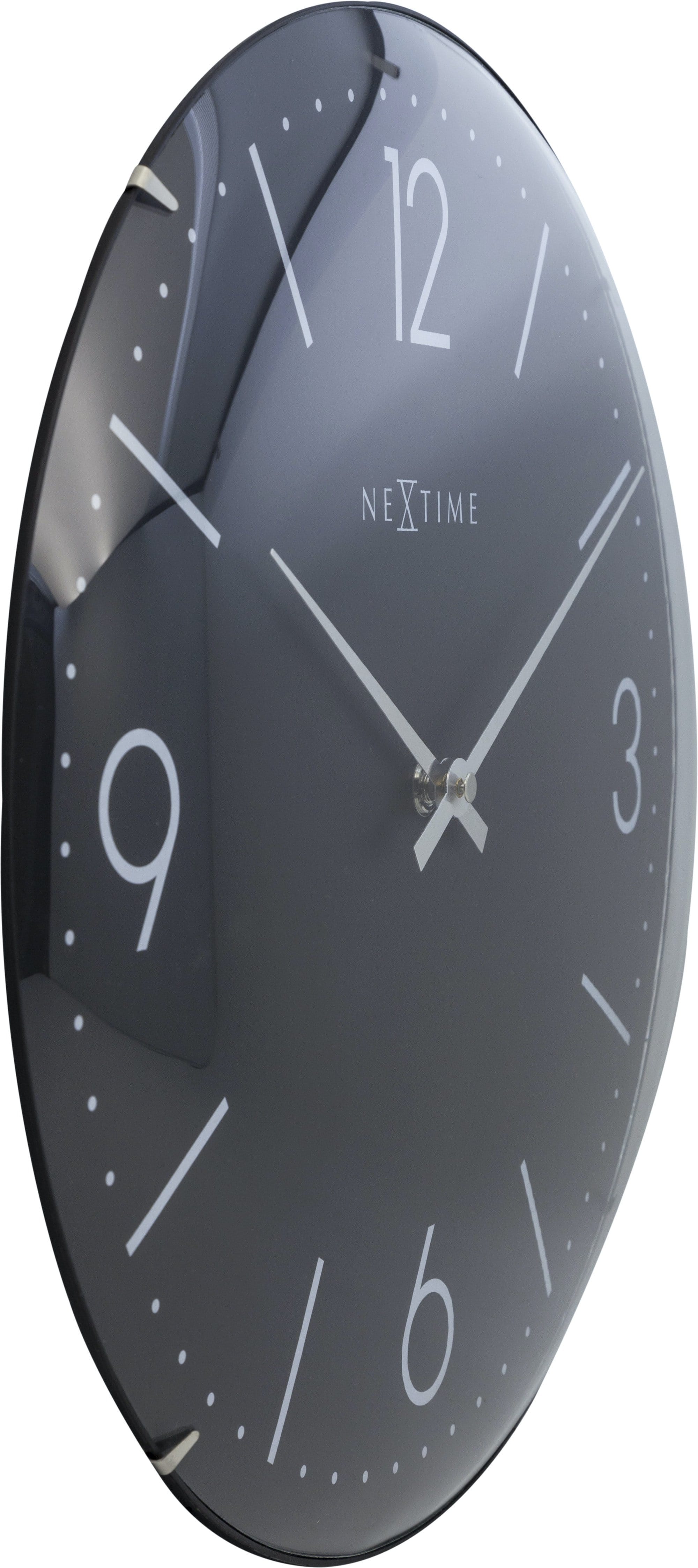 nextime-basic-dome-wanduhr-35-cm-glas-wei-schwarz-lautlos image 5