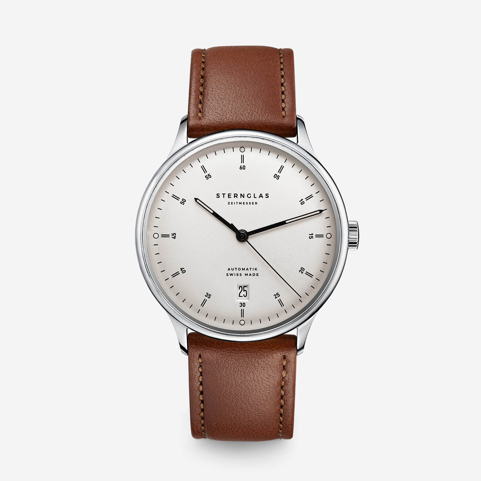 sternglas-kanton-2-0-silber-modena-braun-39-mm-unisex-uhr image 1