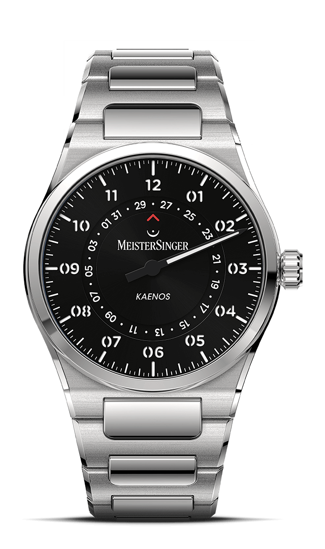 meistersinger-kaenos-open-date-schwarz-einzeiger-armbanduhr-mit-datum image 1