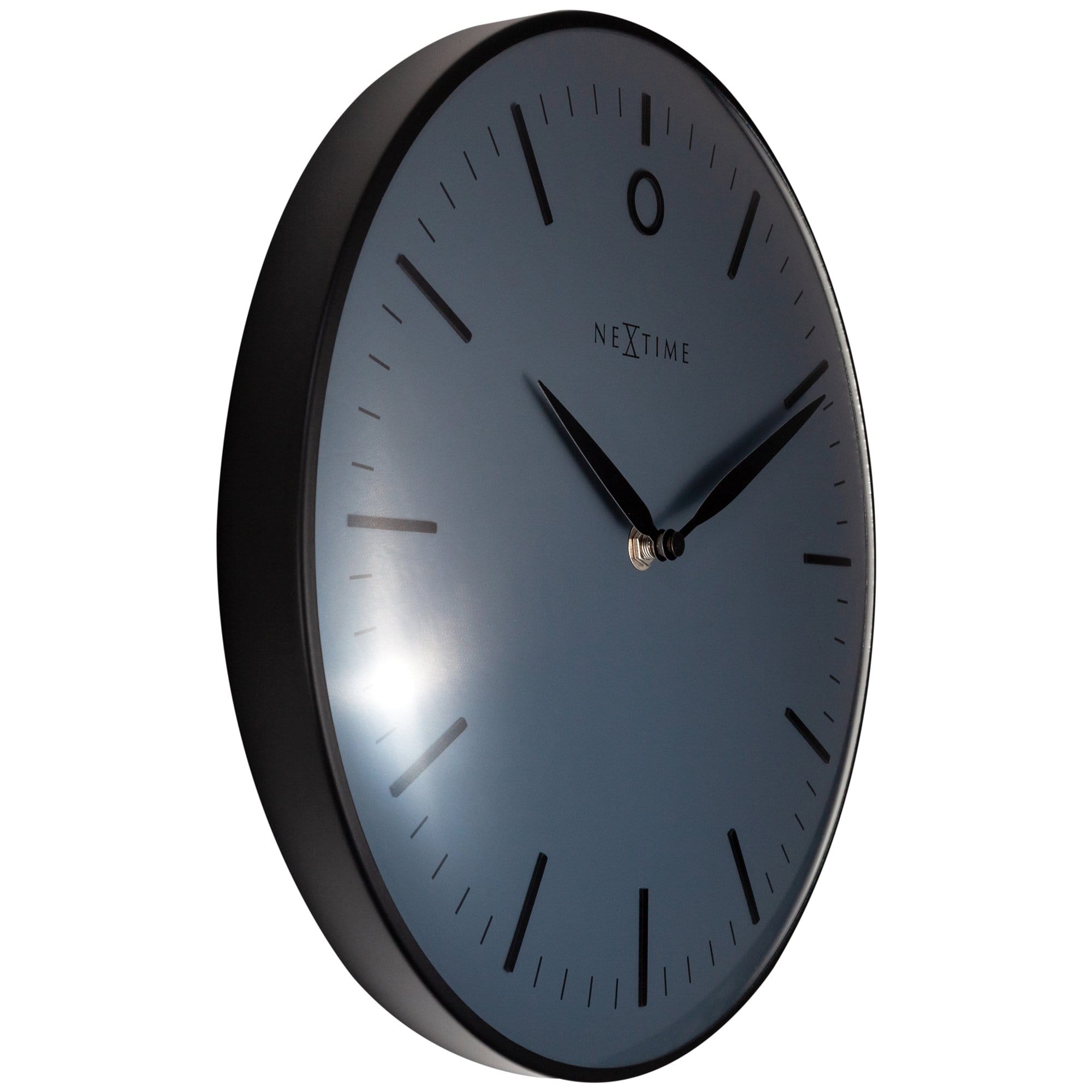 nextime-glamour-small-wanduhr-30cm-lautlos-metall-schwarz-grau-gew-lbtes-glas image 2