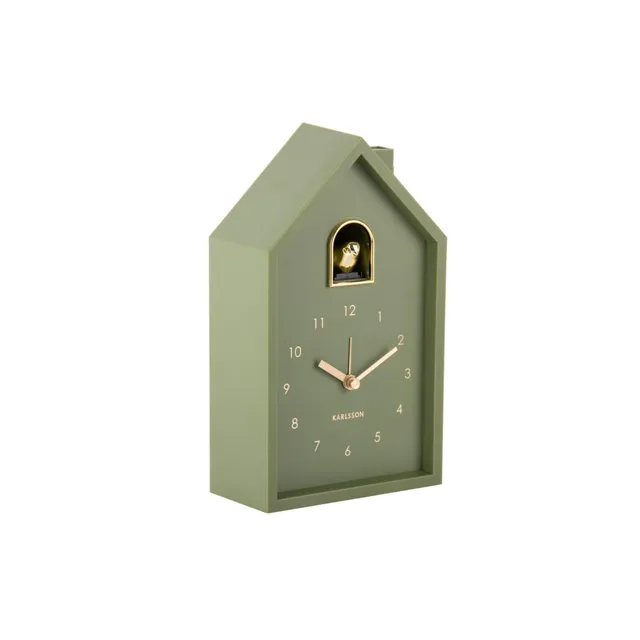 karlsson-modern-cuckoo-oro-wecker-gr-n-15-x-11-5-x-20-cm image 1