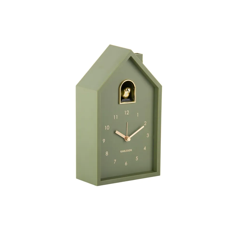 karlsson-modern-cuckoo-oro-wecker-gr-n-15-x-11-5-x-20-cm image 1