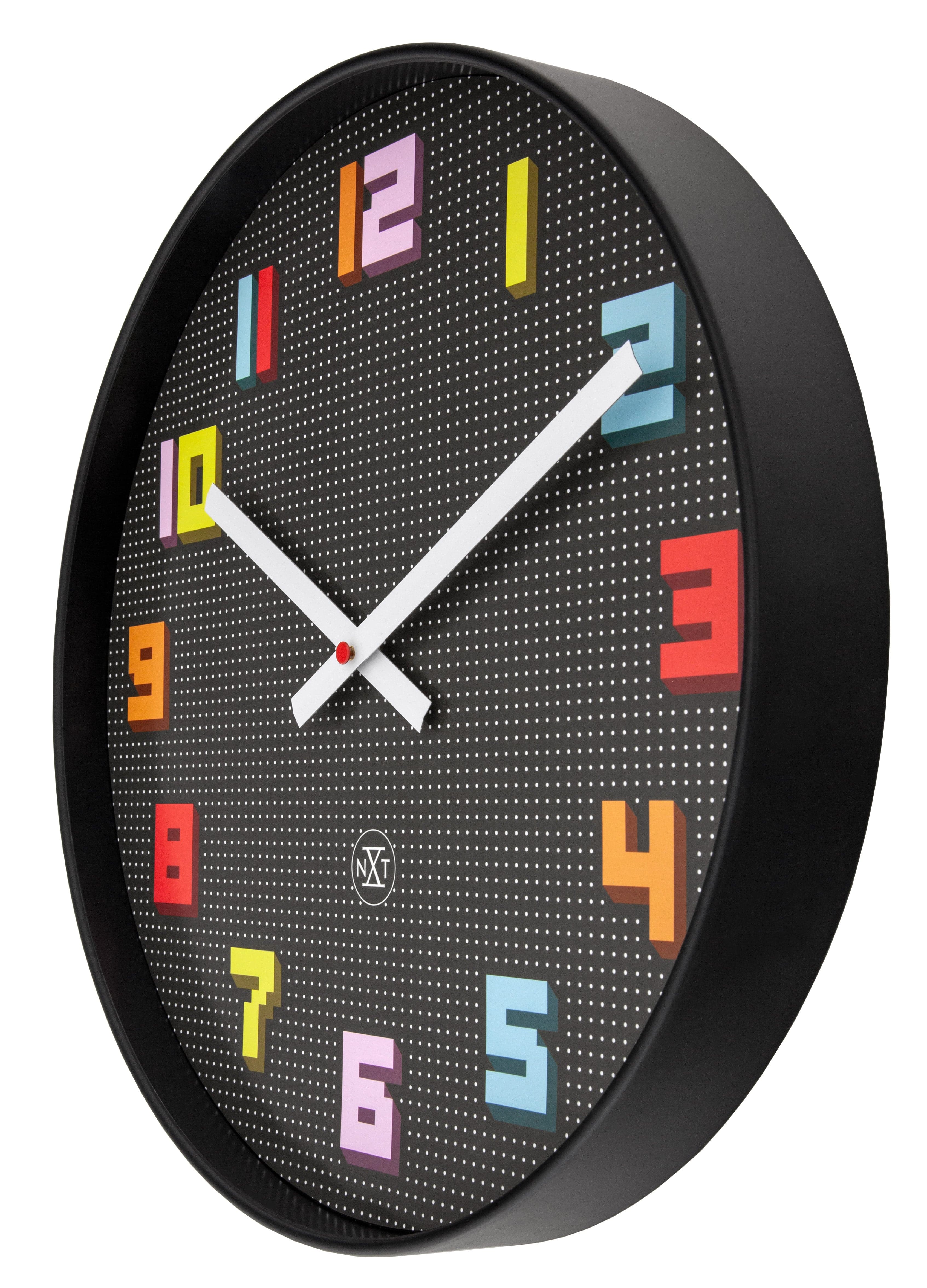 nextime-game-wanduhr-35cm-lautlos-schwarz-multicolor-abs-retro-gaming image 4