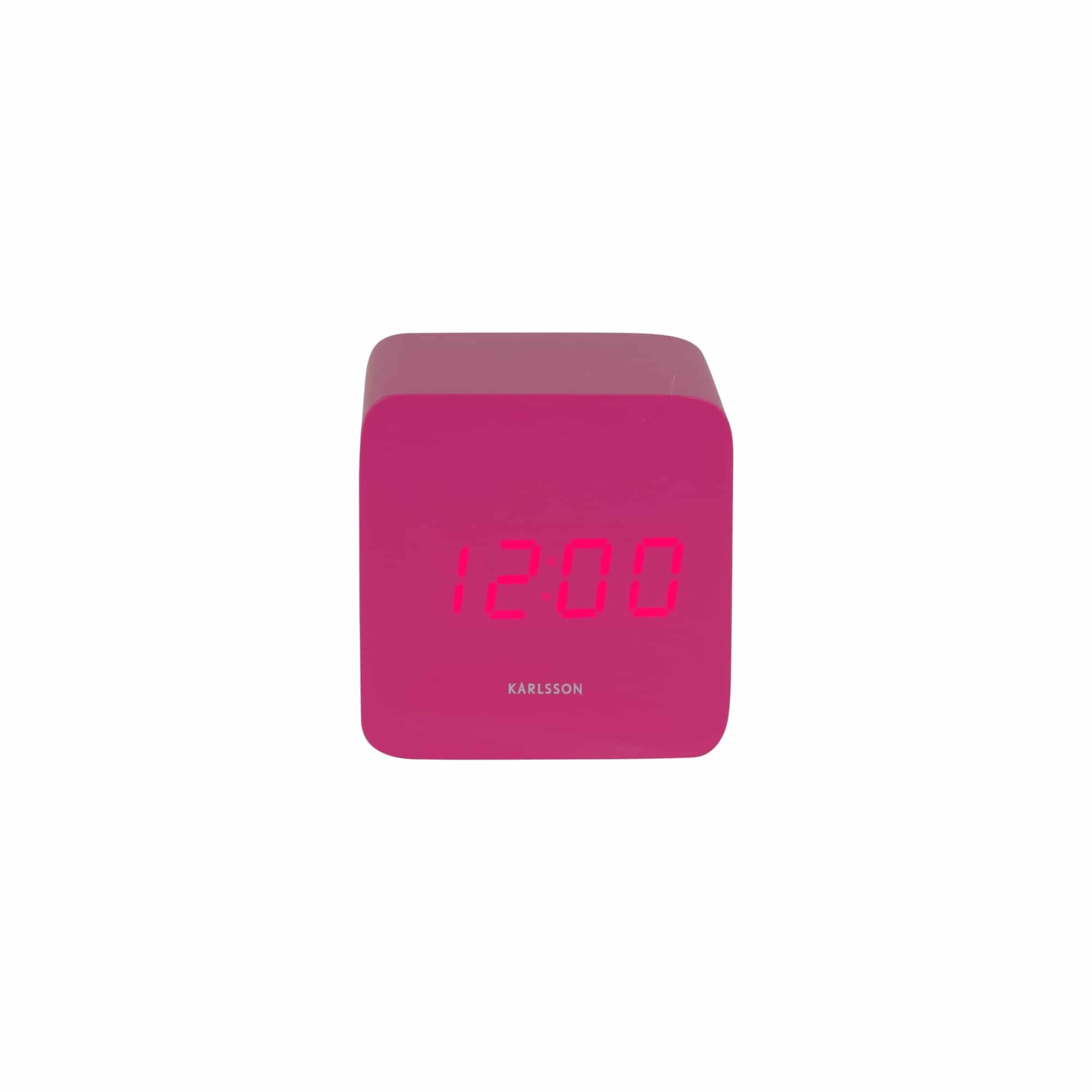 karlsson-spry-square-led-wecker-rosa-6-6x6-8x6-6-cm-mdf-mit-temperatur image 4