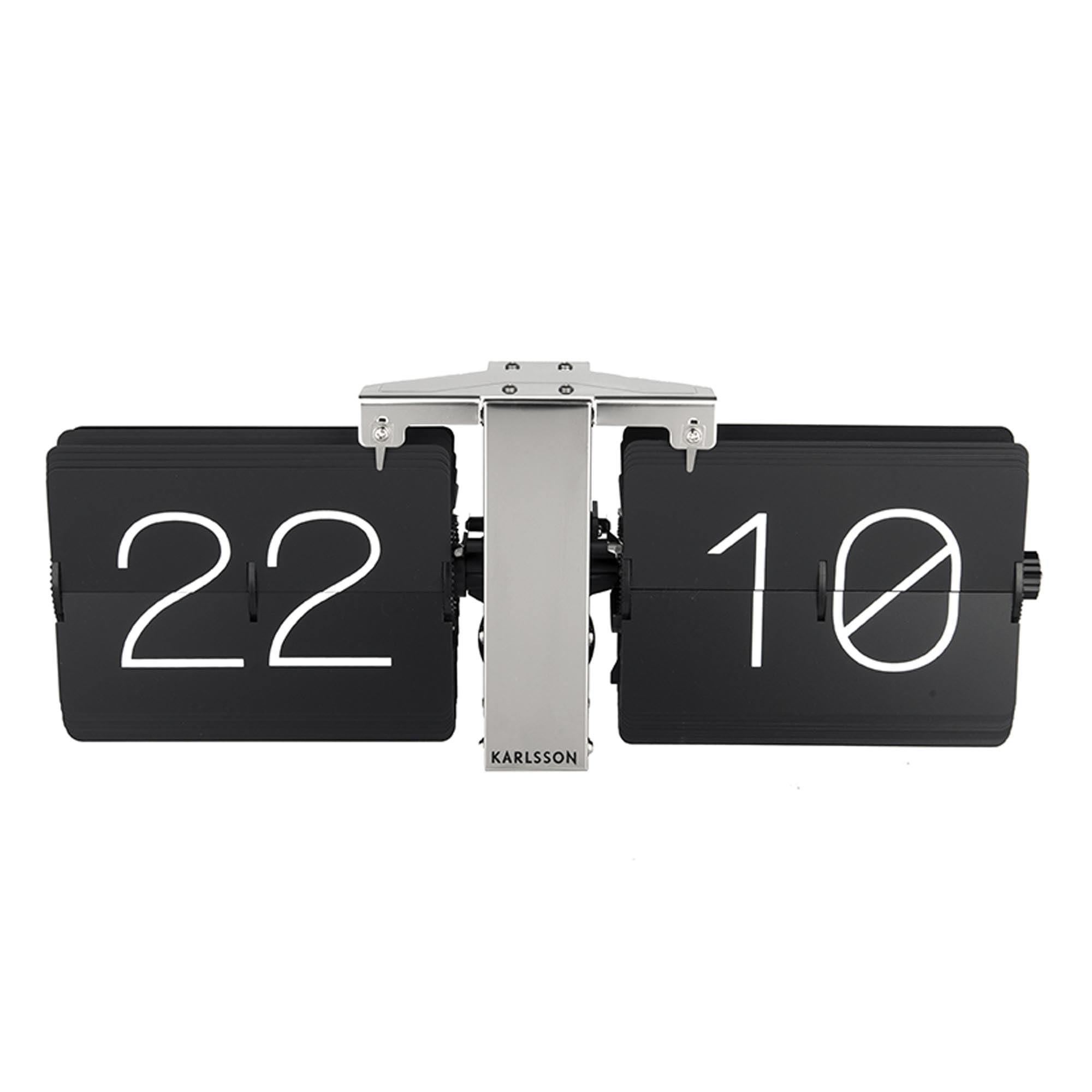 karlsson-flip-clock-no-case-tischuhr-36-cm-schwarz-chrom image 4