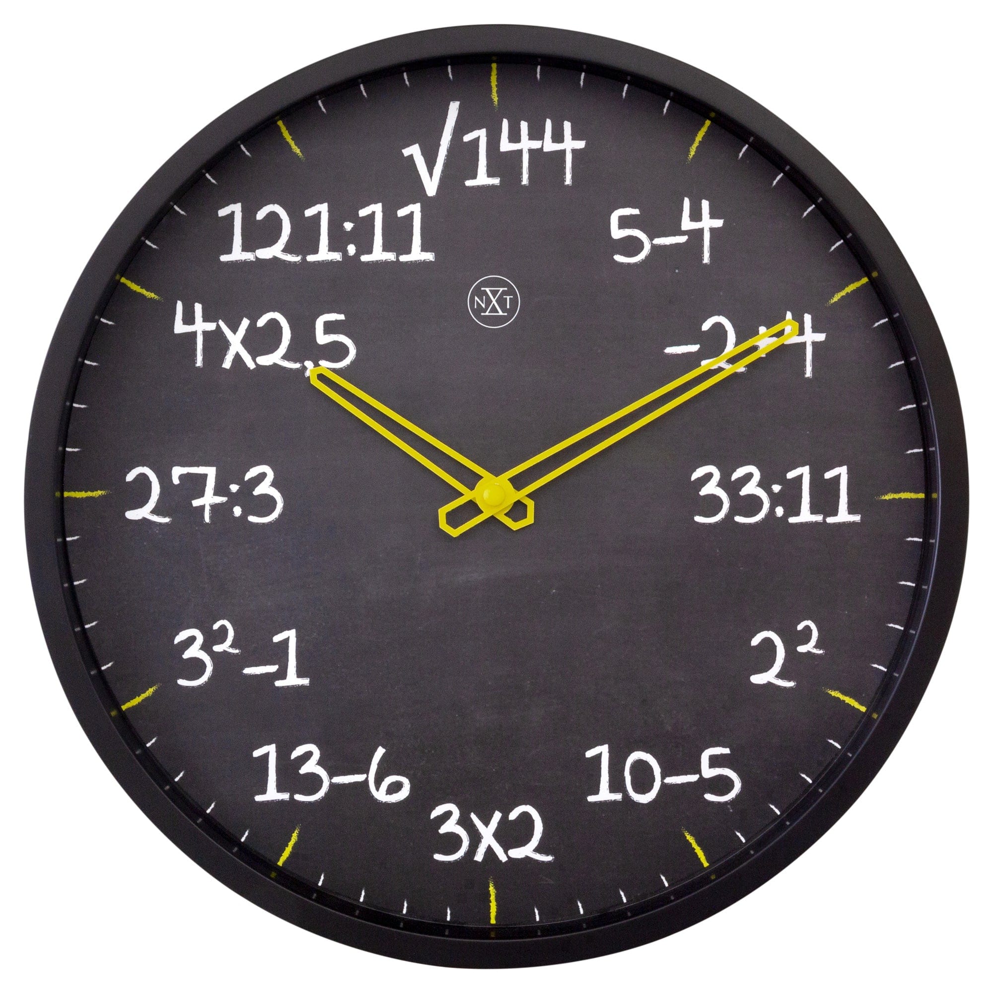 nextime-maths-wanduhr-30-cm-lautlos-kunststoff-schwarz image 1