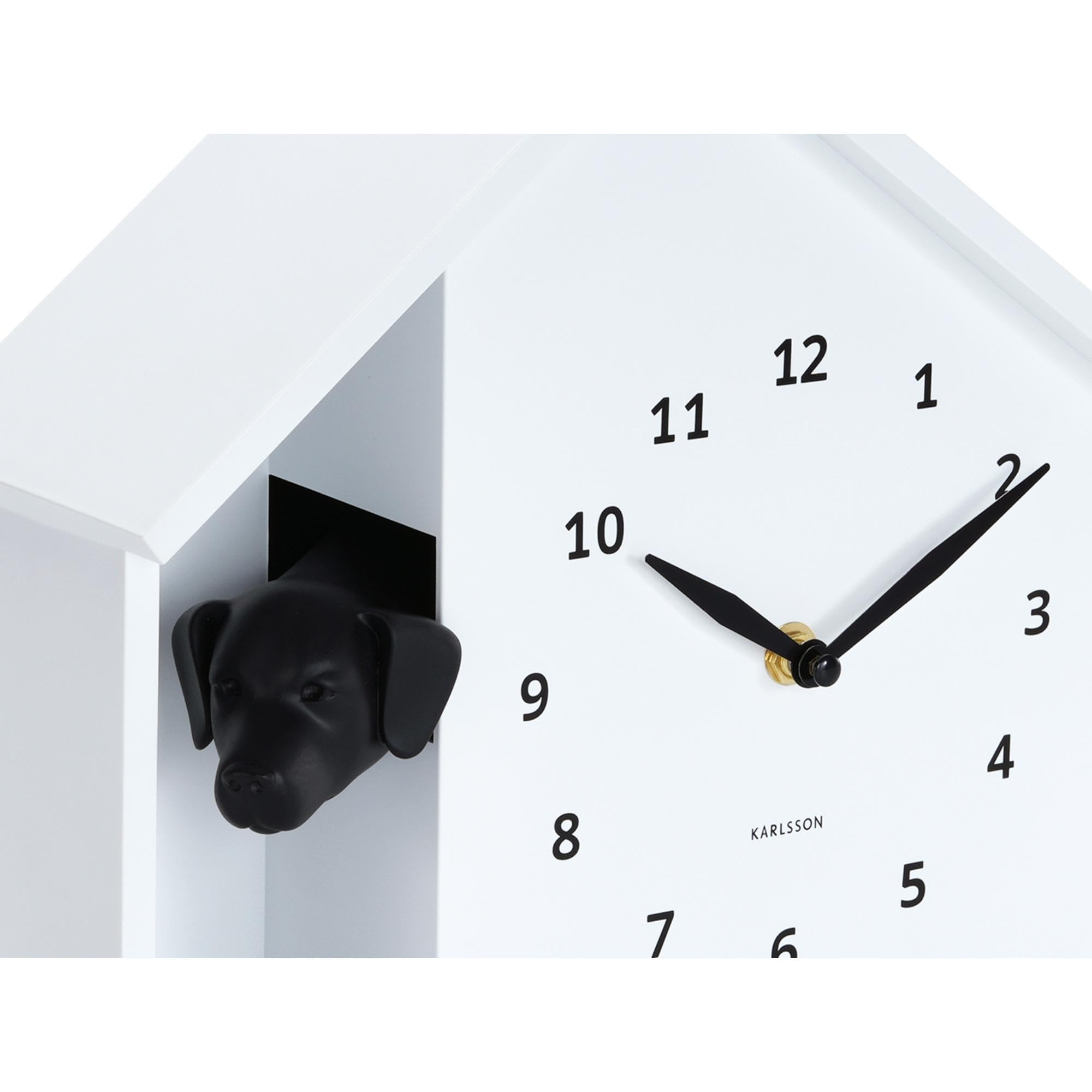 karlsson-peeking-doggy-wanduhr-wei-24-9x24-9x27-cm-mit-hund-und-stundensignal image 5