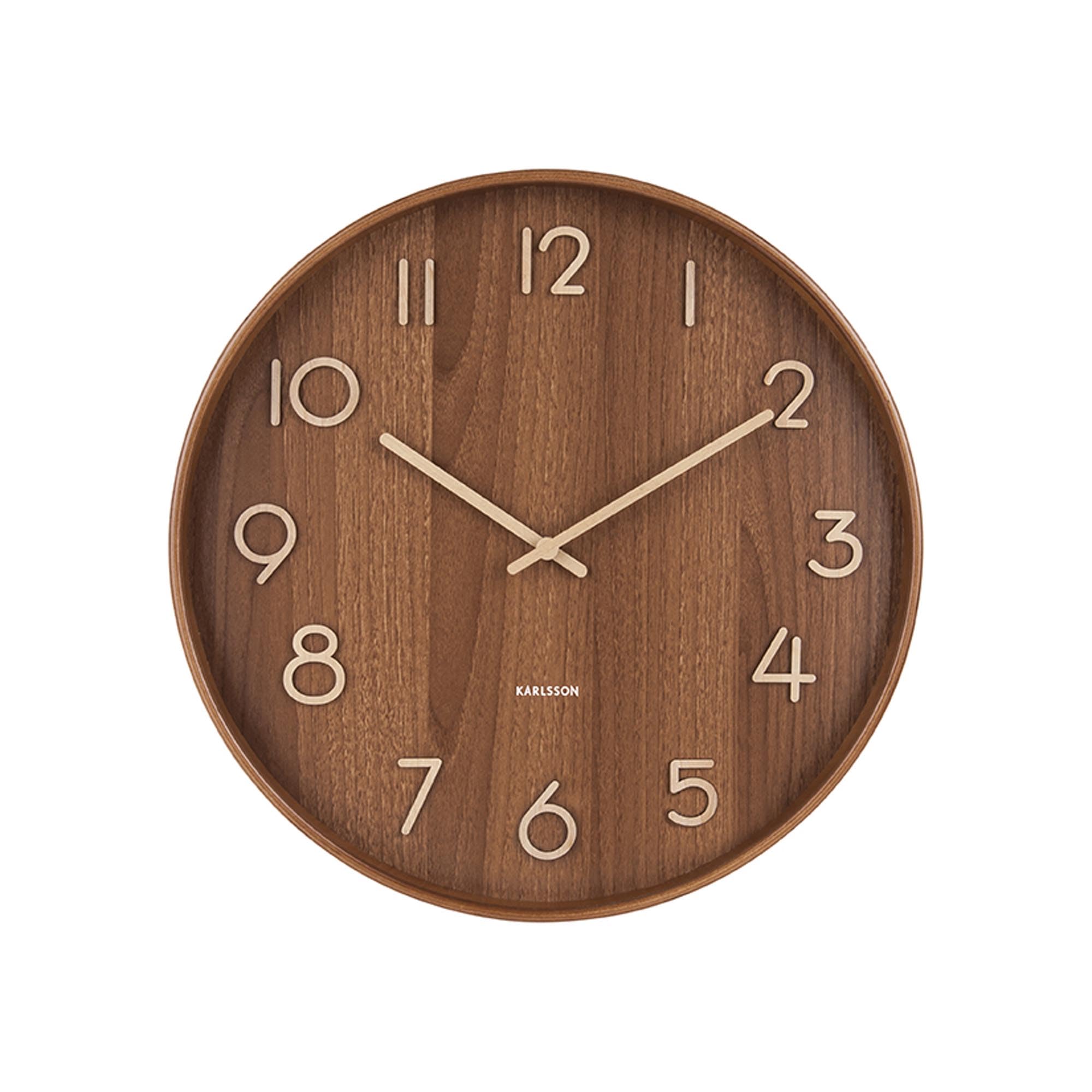 karlsson-pure-wanduhr-dunkel-60-cm-linde-natur image 2