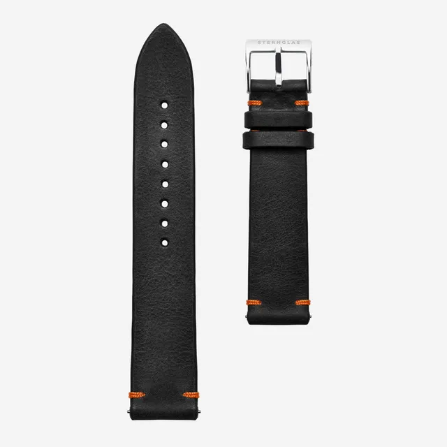 sternglas-editionsband-k-ste-lederarmband-20-mm-schwarz-orange image 1