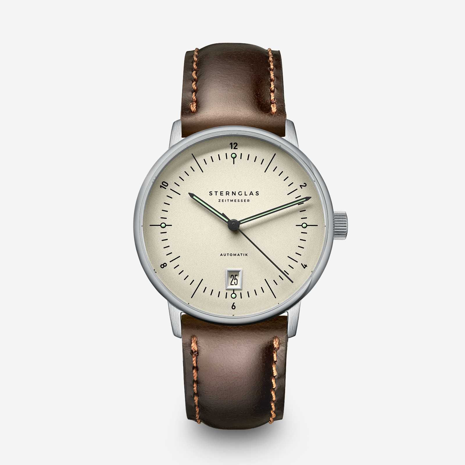sternglas-naos-pro-automatik-alabaster-38-mm-bauhaus-automatikuhr-mit-saphirglas image 1