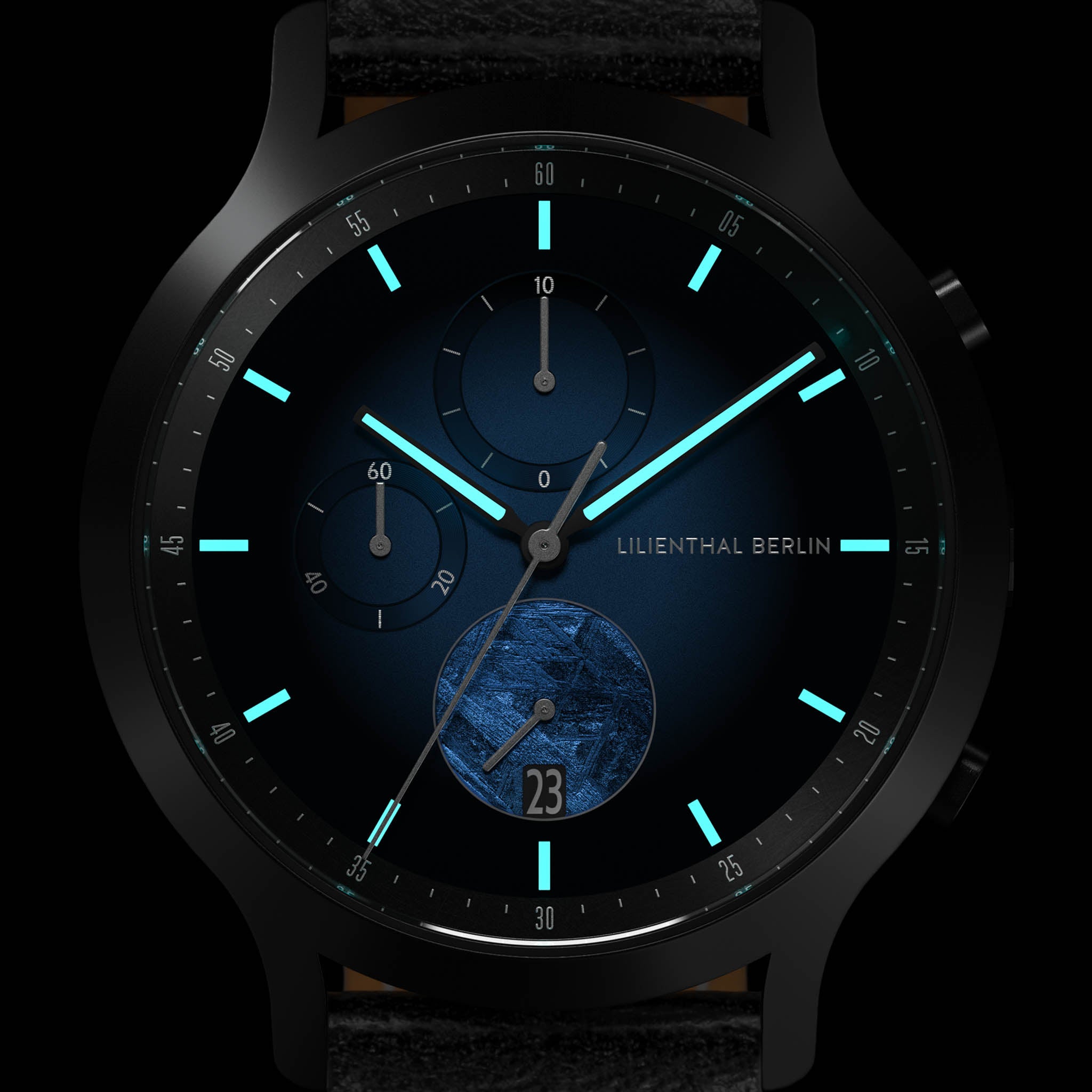 lilienthal-berlin-chronograph-meteorite-herrenuhr-blue-flare-meteorit image 7
