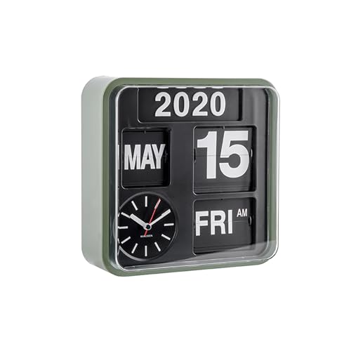 karlsson-wanduhr-mini-flip-gr-n-schwarz-24x24x10cm-mit-datum image 5