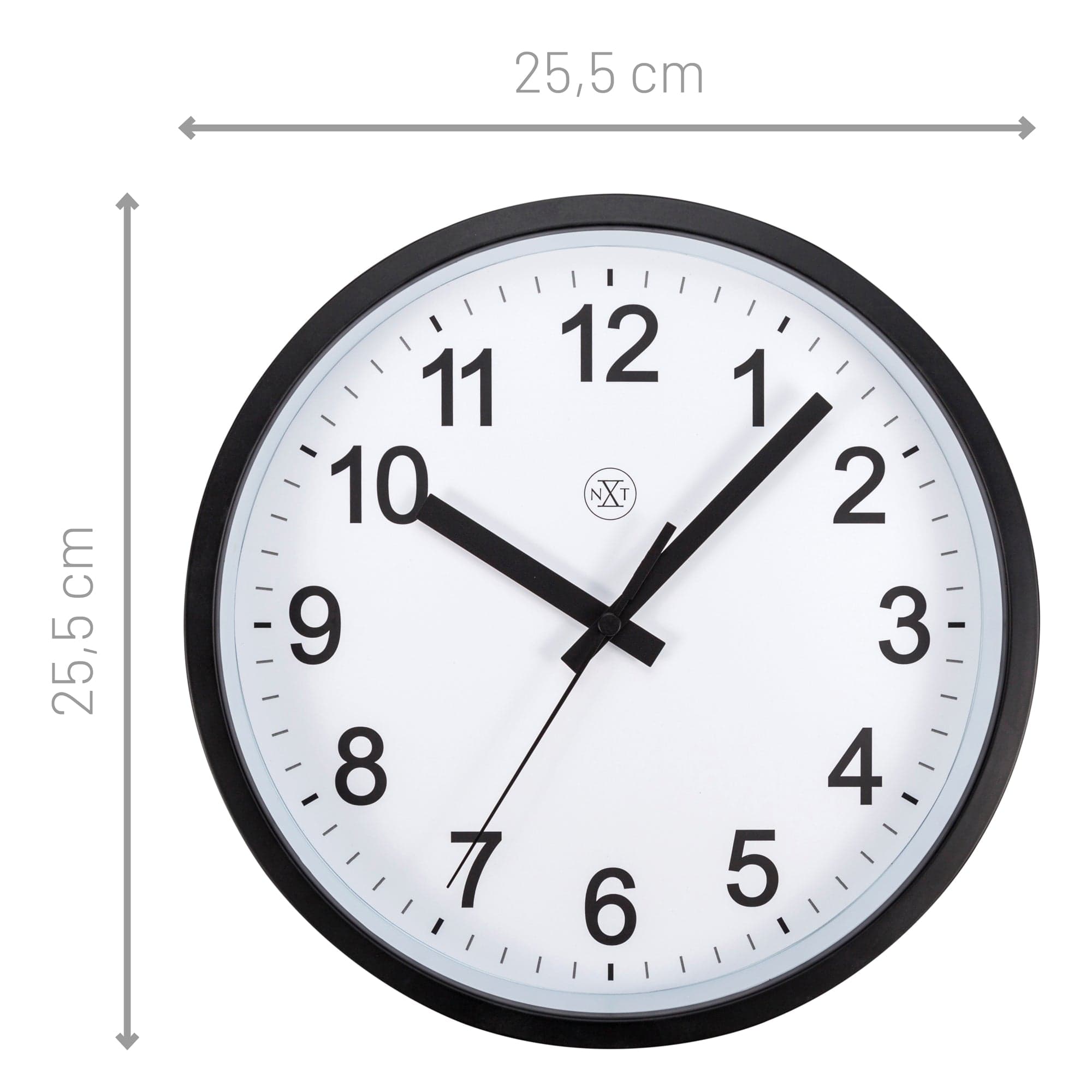 nextime-robust-wanduhr-25-5-cm-lautlos-wei-schwarz-kunststoff image 4