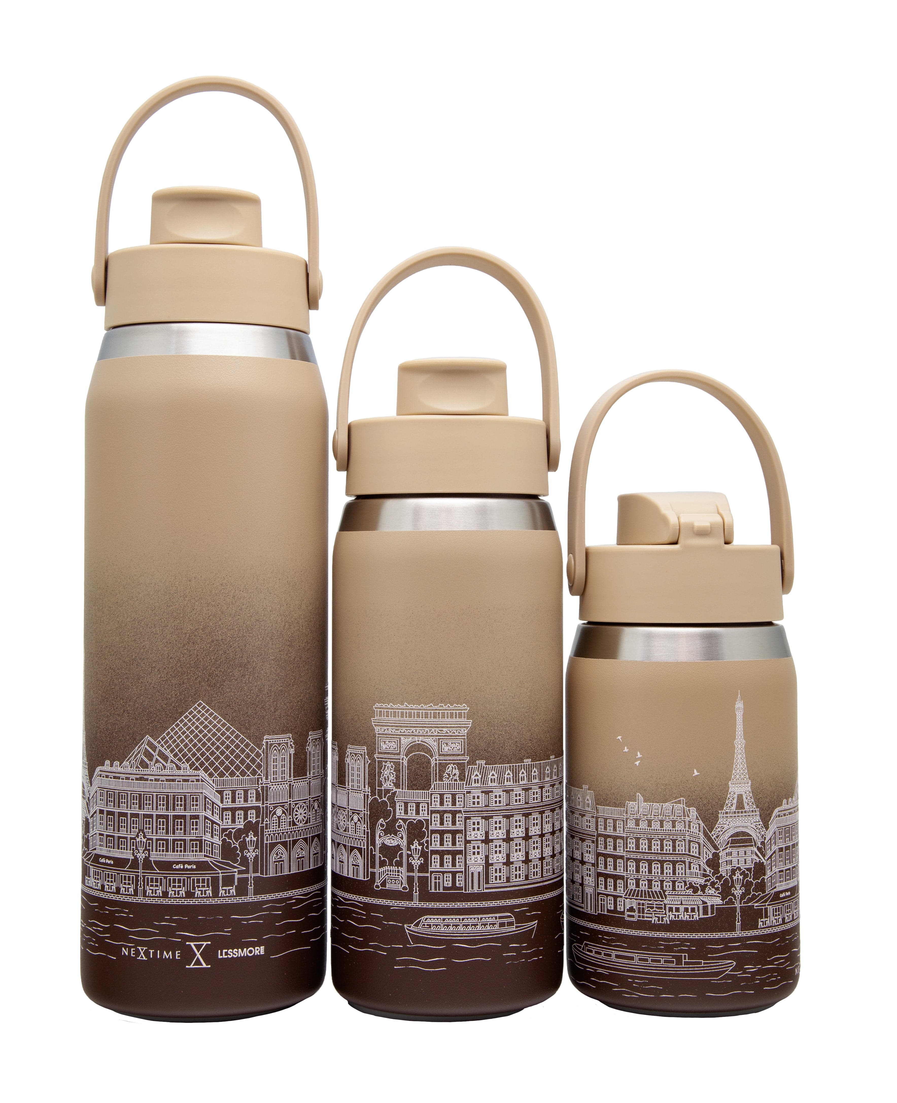 nextime-skyline-bottle-paris-thermoflasche-355-473-710-ml-braun image 3