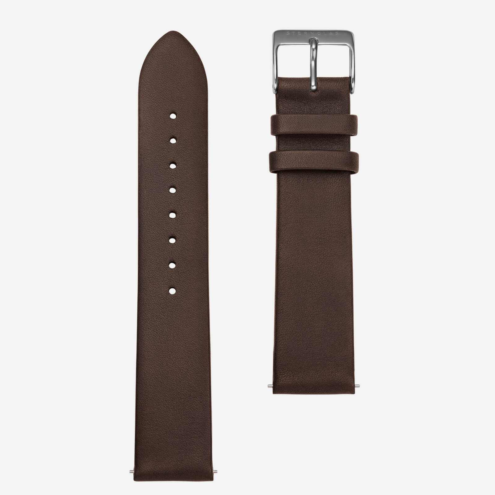 sternglas-premium-20-uhrenarmband-leder-dunkelbraun-silber-20-mm image 1