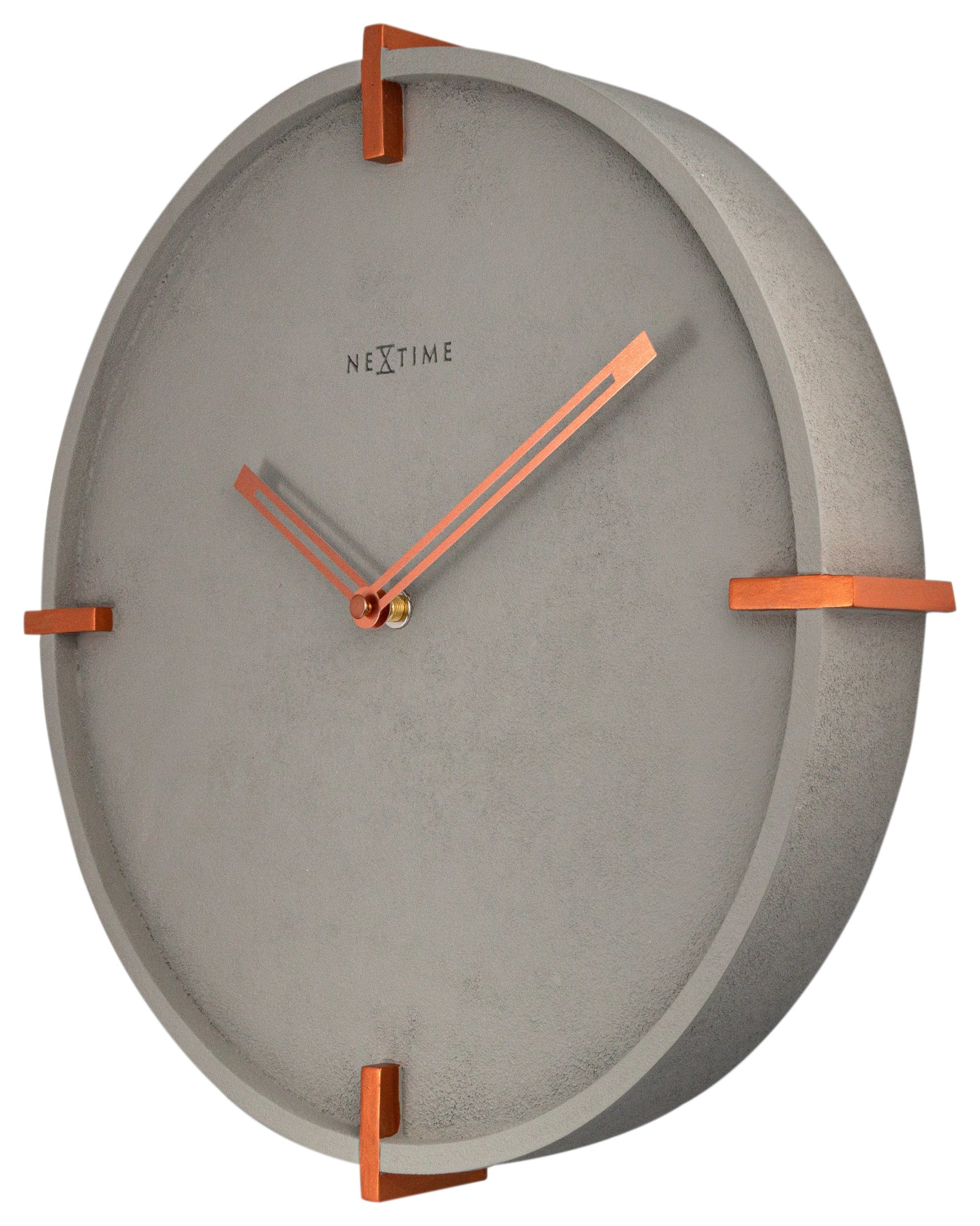 nextime-mohawk-wall-wanduhr-32-cm-beton-grau-kupfer image 4
