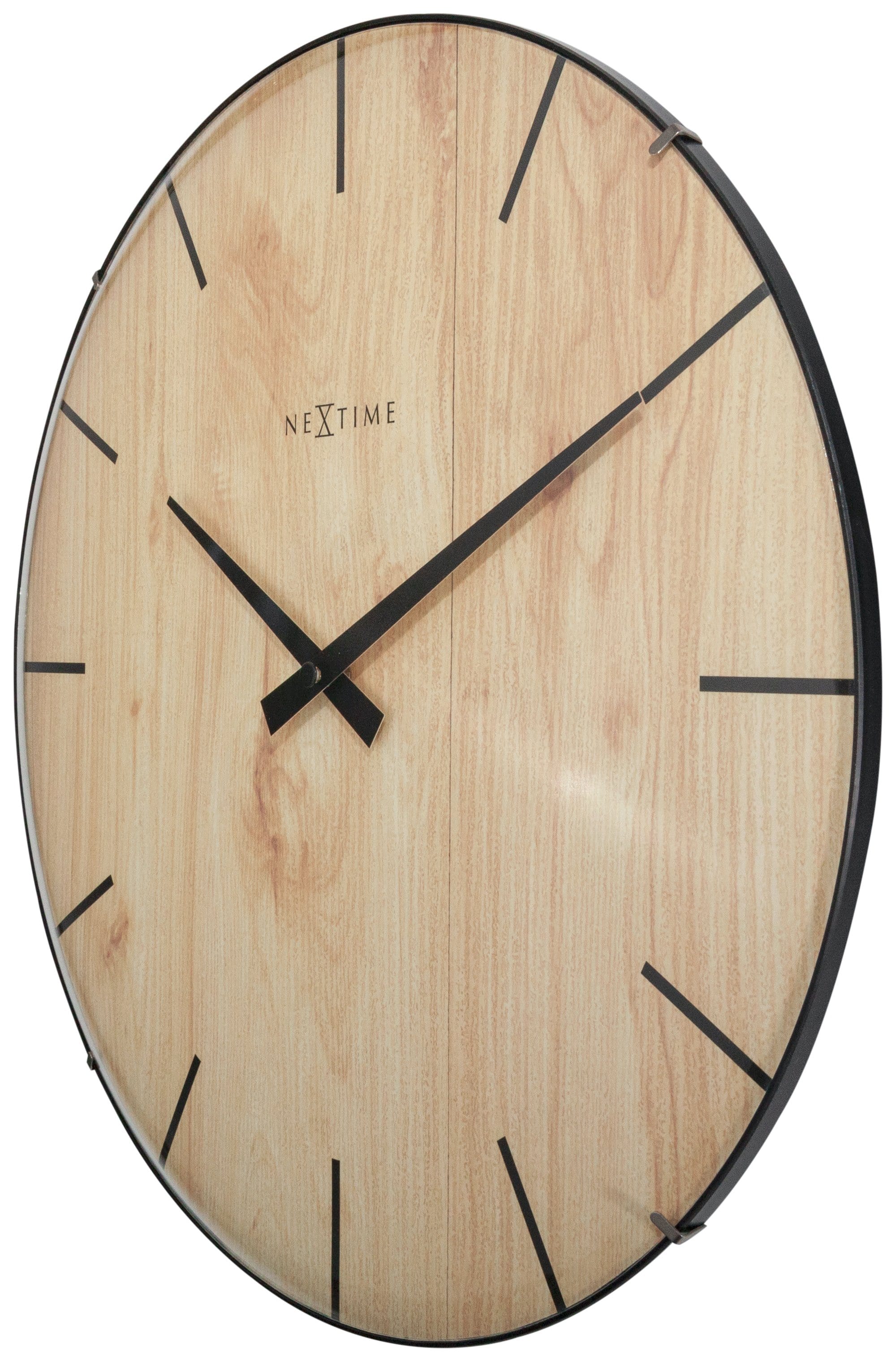 nextime-edge-wood-dome-wanduhr-35-cm-glas-holzprint image 6