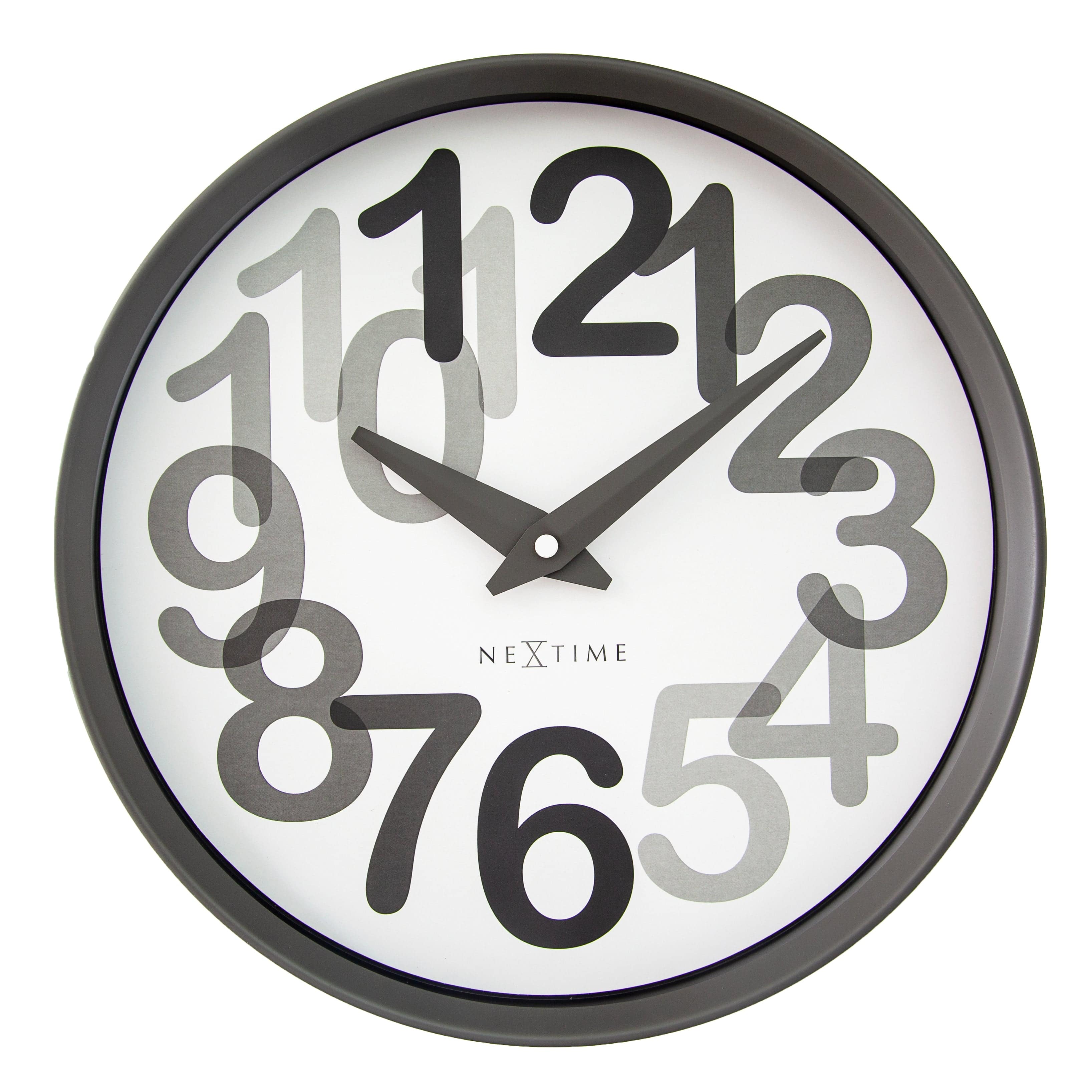 nextime-big-number-wanduhr-30cm-lautlos-kunststoff-toffee-beige image 7