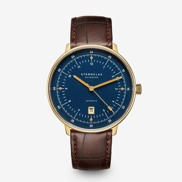 sternglas-hamburg-automatik-edition-marine-42-mm-gold-blau image 1