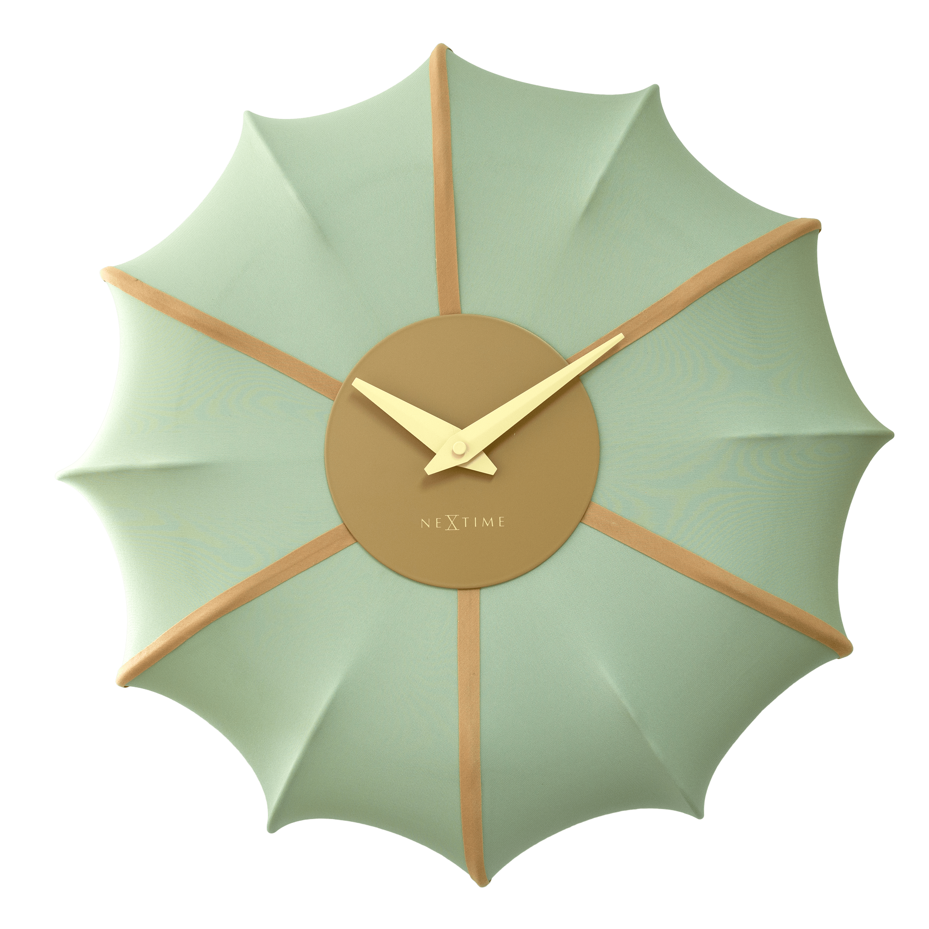 nextime-ultimo-wanduhr-50cm-silent-stoff-metall-champagner-creme-gr-n image 5