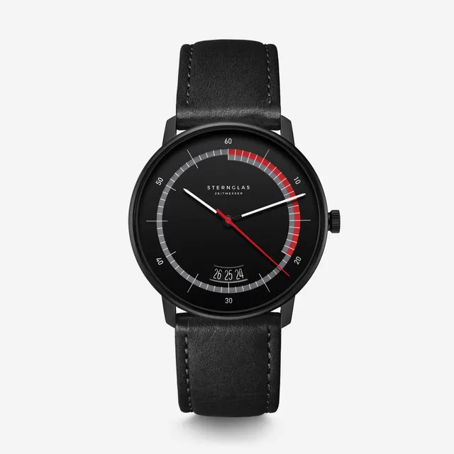 sternglas-naos-edition-sport-38-mm-limitierte-sportuhr-mit-rotem-sekundenzeiger image 1