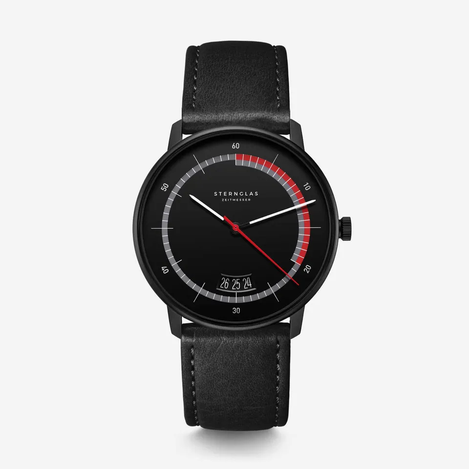 sternglas-naos-edition-sport-38-mm-limitierte-sportuhr-mit-rotem-sekundenzeiger image 1