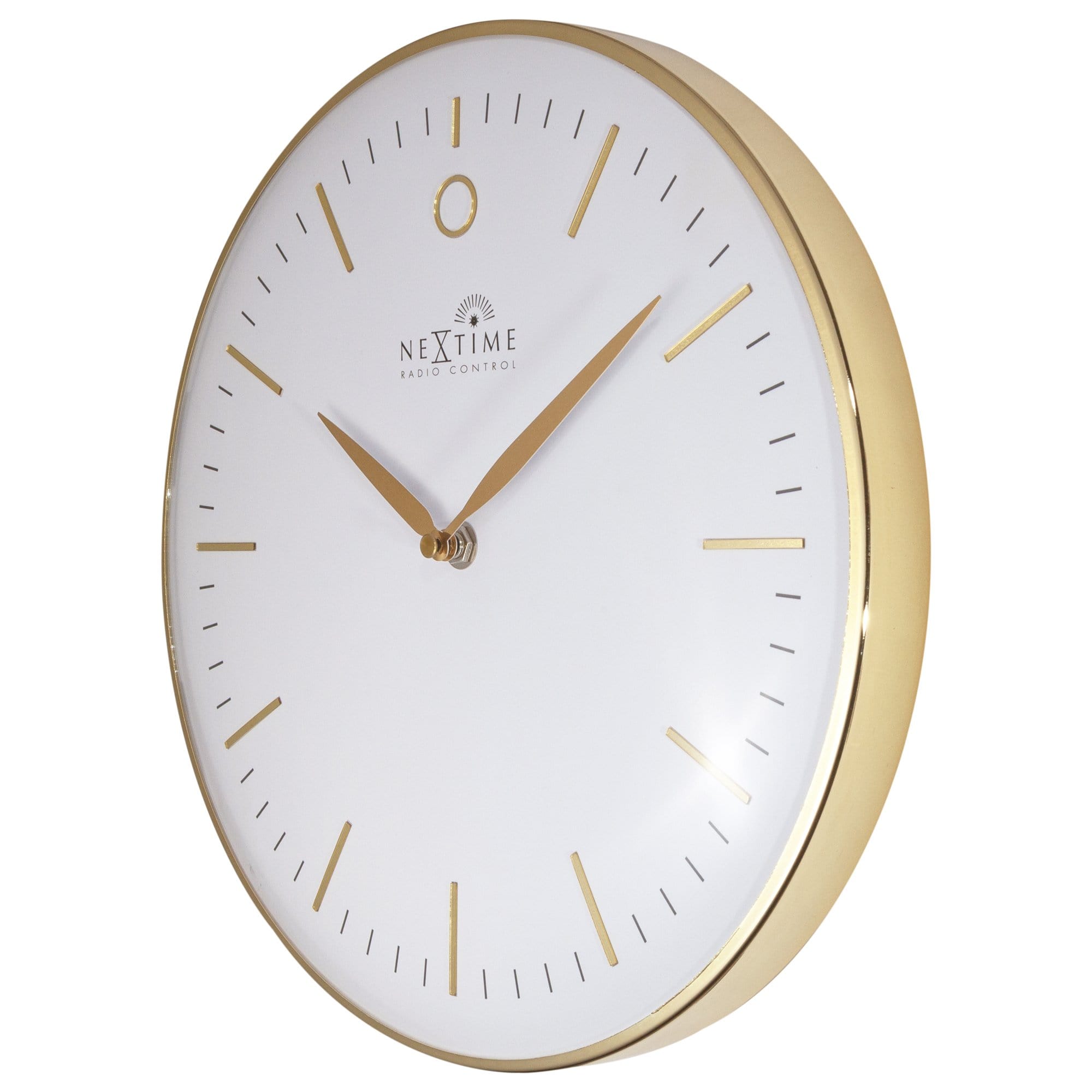nextime-glamour-small-rcc-funk-wanduhr-30-cm-gold-wei-metall image 6