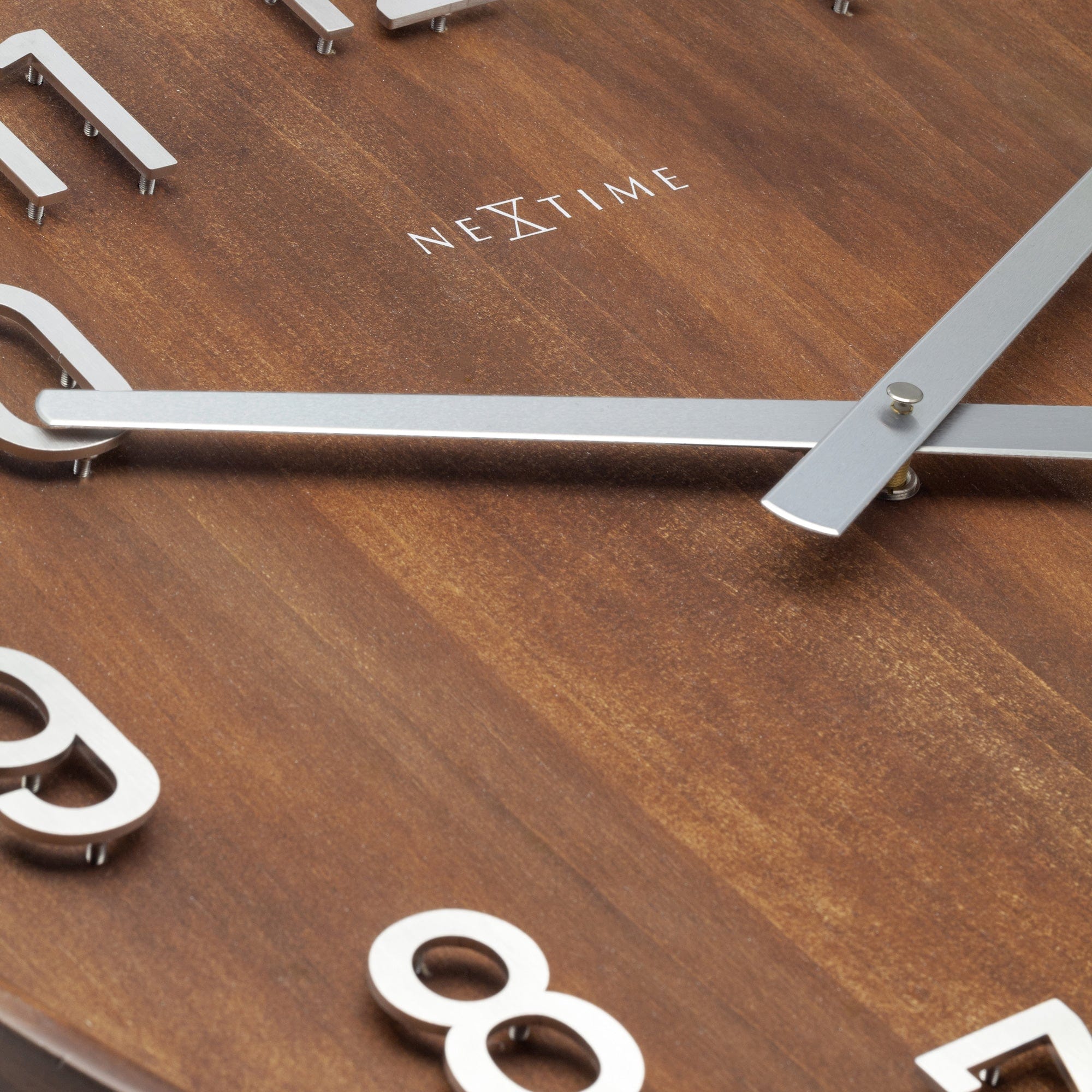 nextime-precious-wanduhr-50-cm-holz-metall-lautlos-braun-schwarz image 4