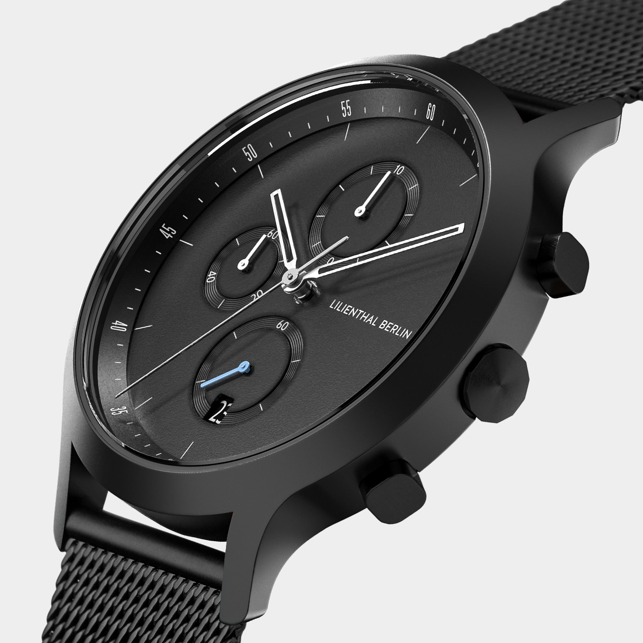 lilienthal-berlin-chronograph-all-black-mesh-armbanduhr image 2
