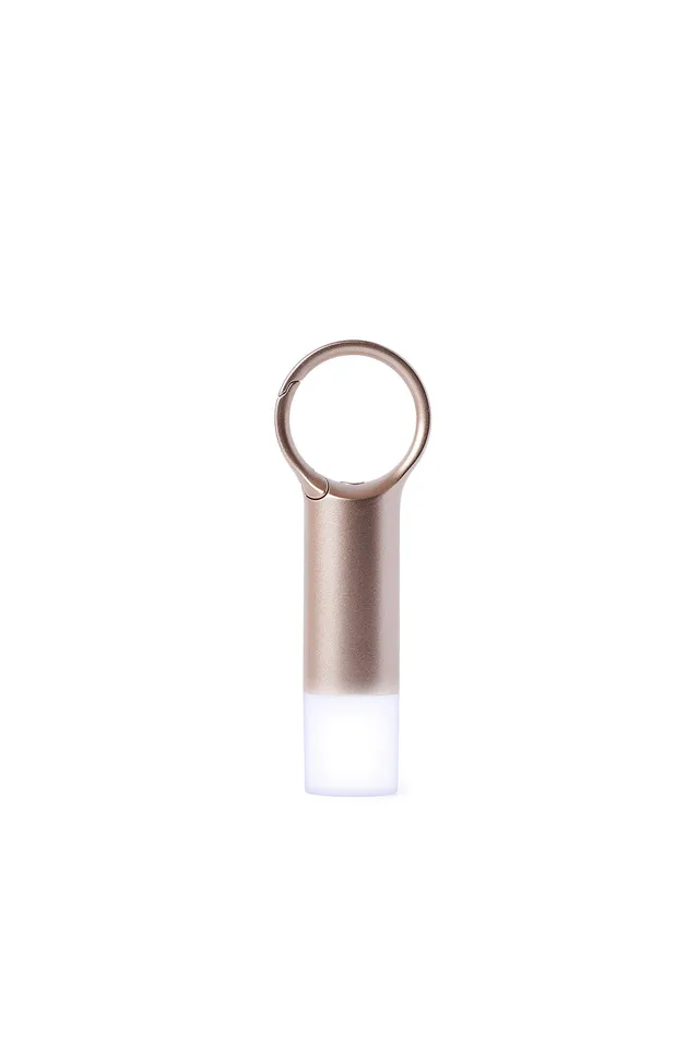 lexon-nomady-flash-led-warnleuchte-mit-goldenem-karabiner image 1