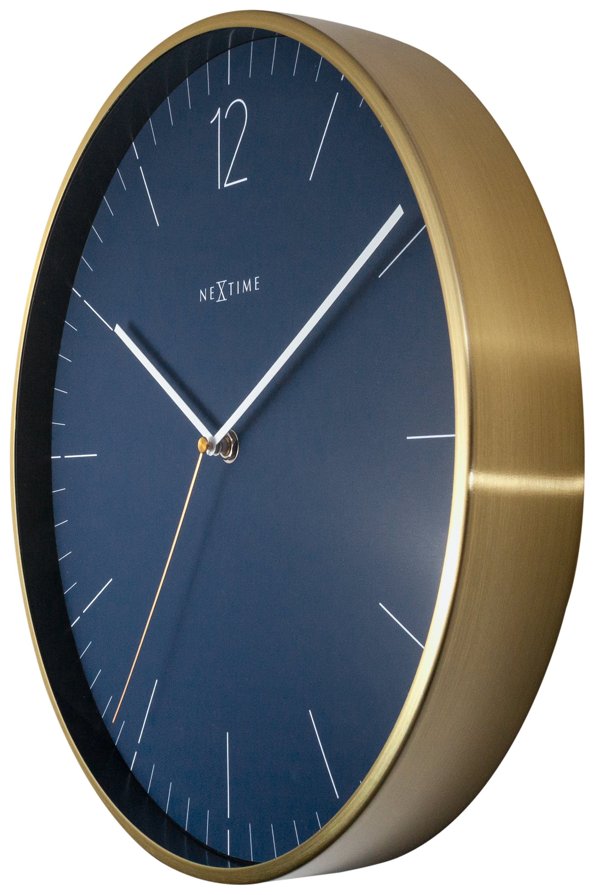 nextime-essential-gold-wanduhr-analog-34-cm-glas-metall-vintage-lautlos image 5