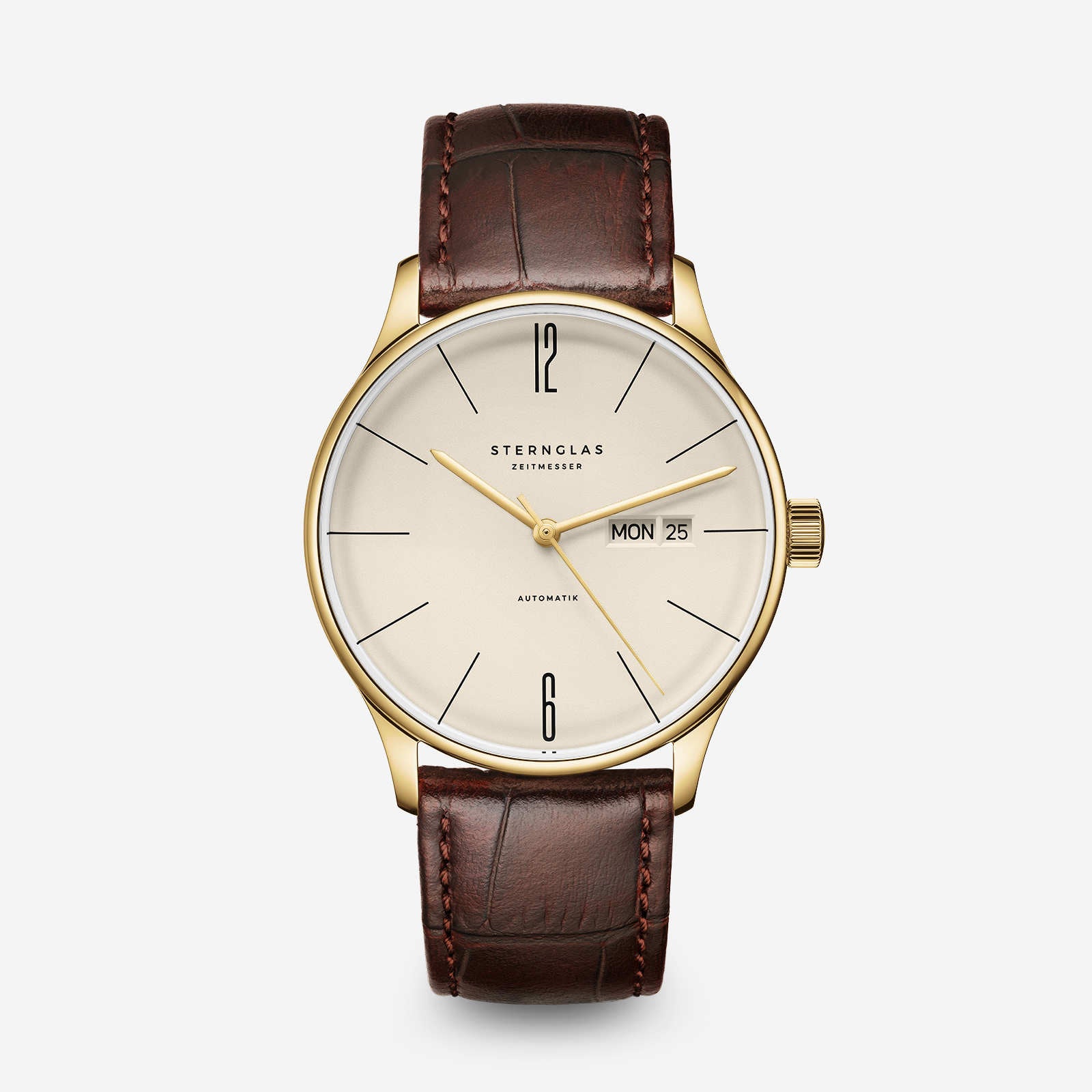sternglas-berlin-automatik-herrenuhr-38-mm-leder-sepia-gold image 1