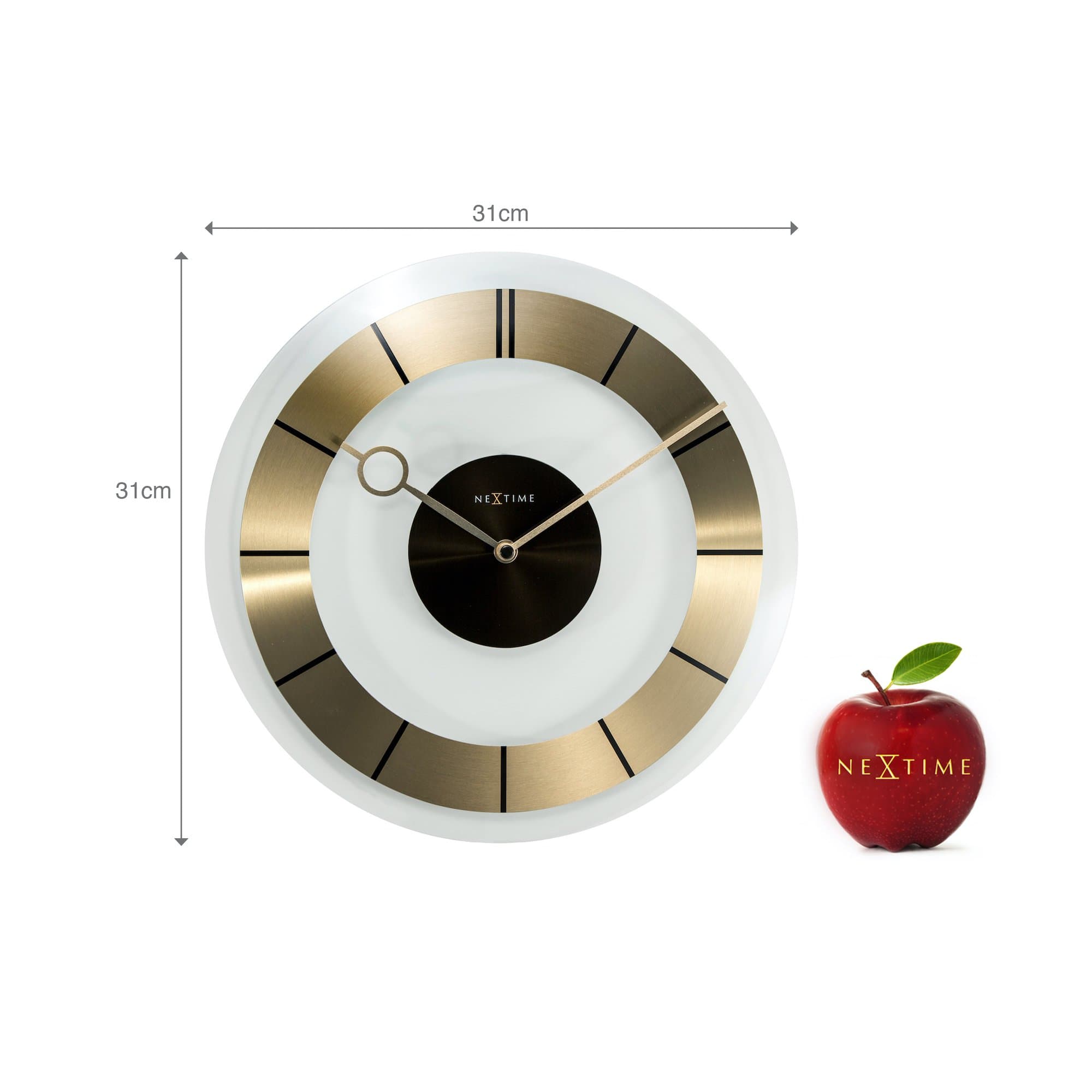 nextime-retro-wanduhr-31-cm-glas-und-aluminium-60s-design image 7