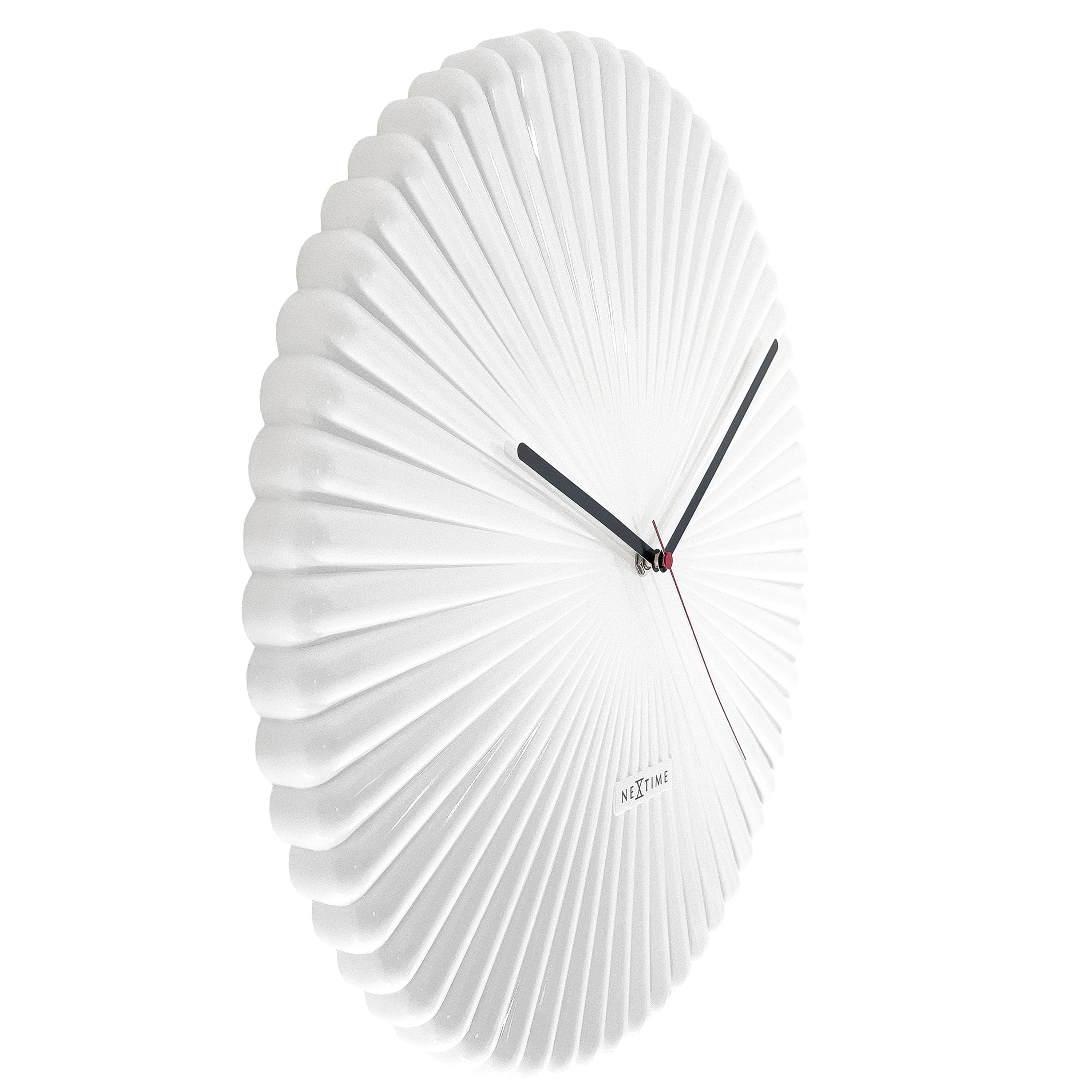 nextime-mousse-wanduhr-40-cm-silent-wei-gr-n-polyresin-retro-design image 2